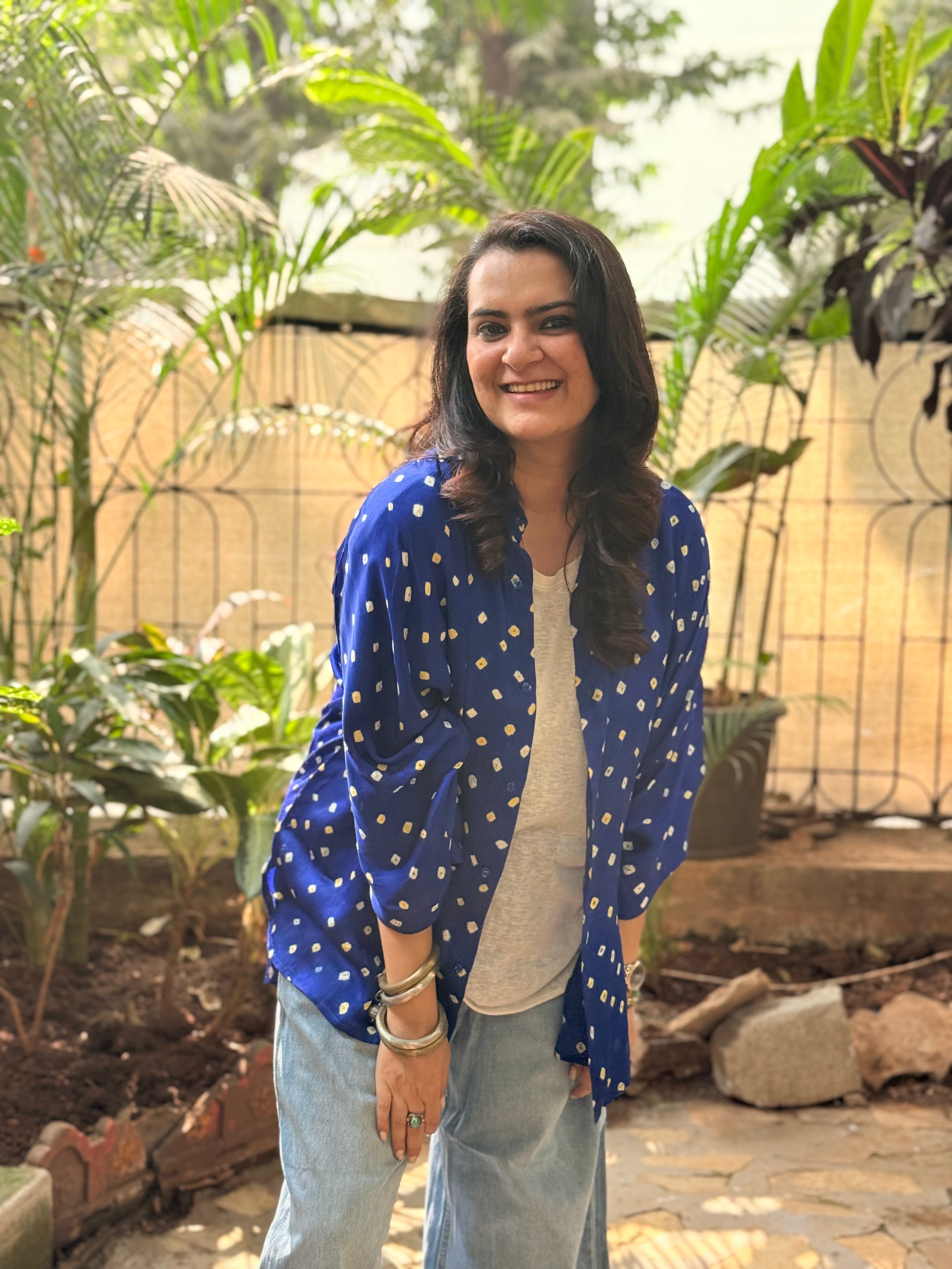 Bandhini Antifit Shirt - Blue