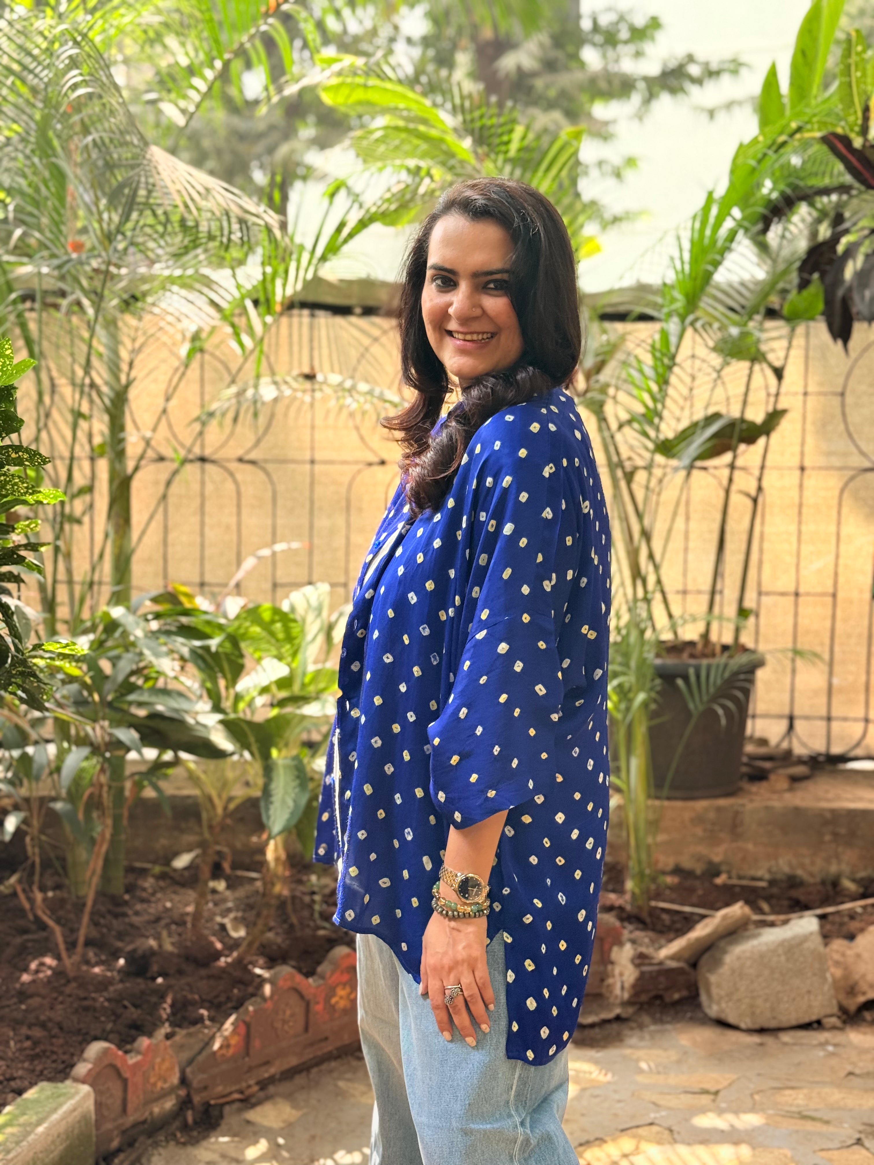 Bandhini Antifit Shirt - Blue