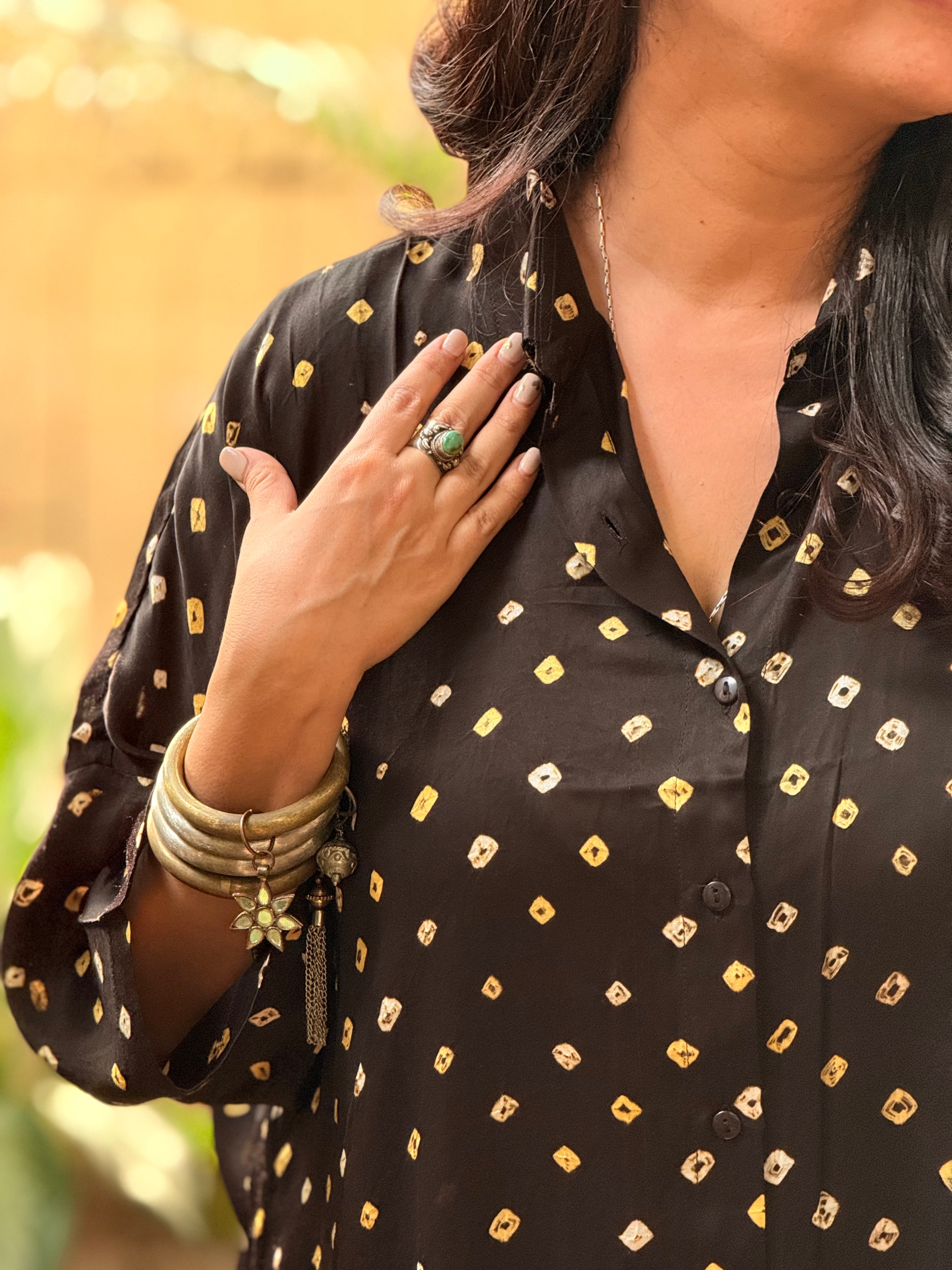 Bandhini Antifit Shirt - Black