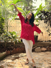 Bandhani Antifit Shirt - Pink