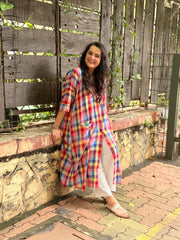 Madras Checks Antifit Kurta Multi - Handloom