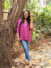 Bandhini Antifit Shirt - Orchid