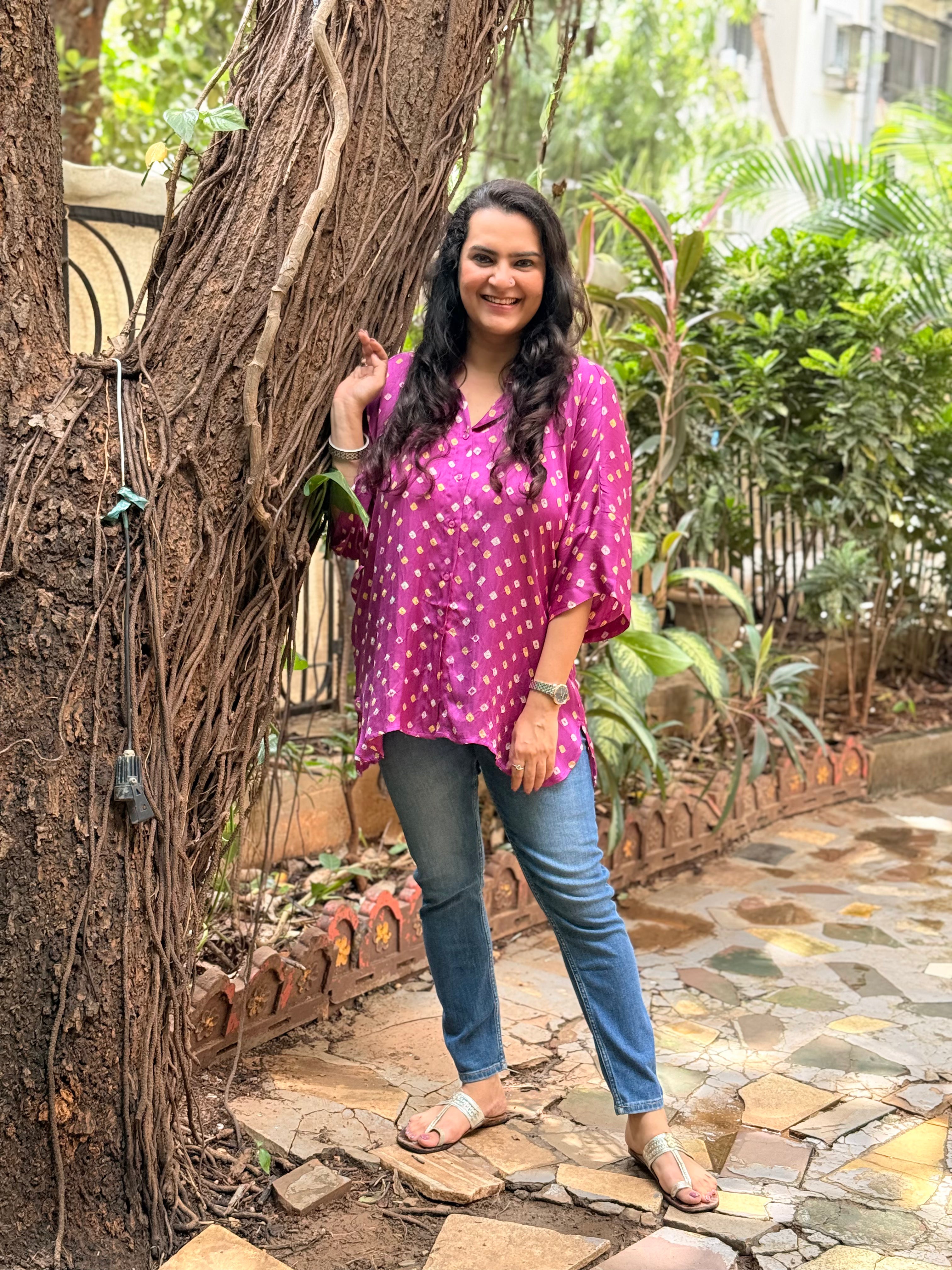 Bandhini Antifit Shirt - Orchid
