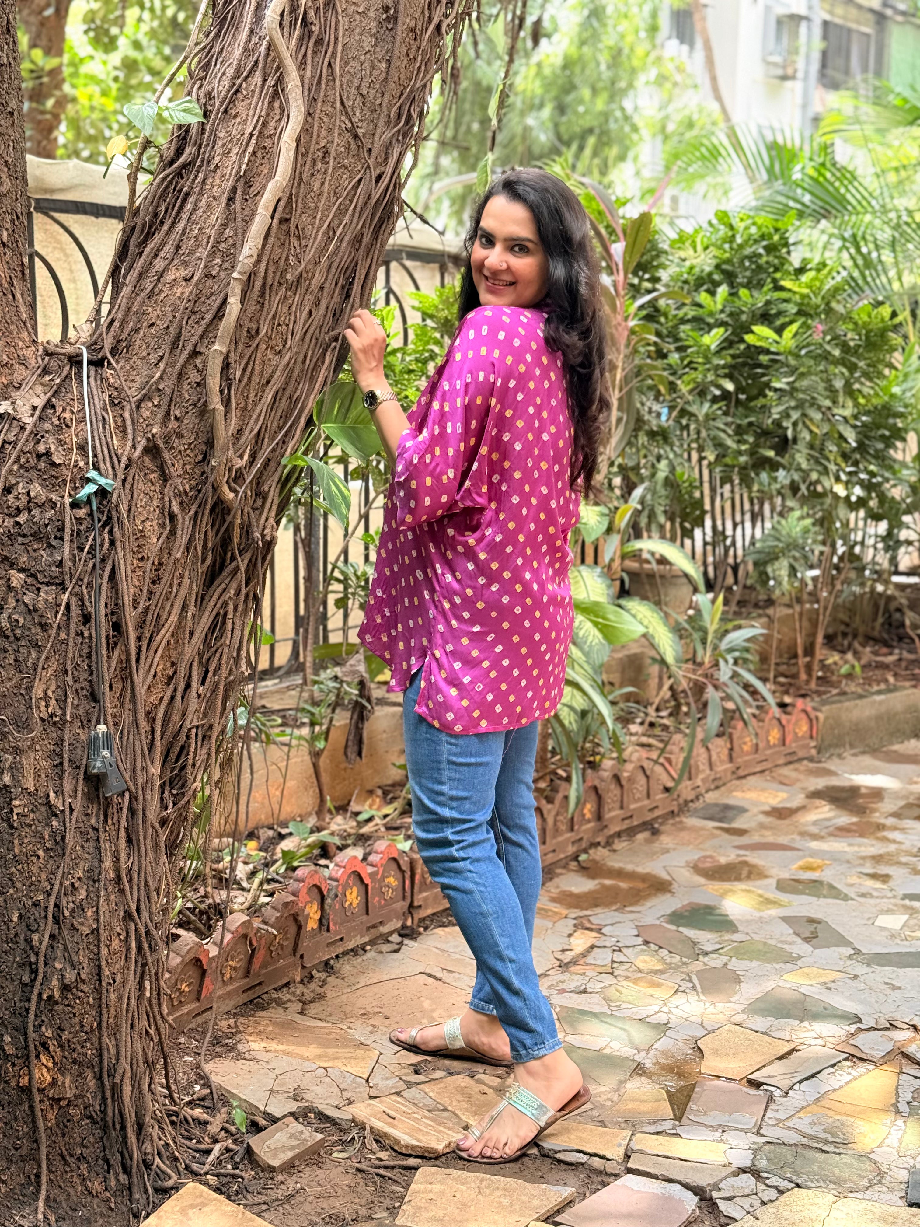 Bandhini Antifit Shirt - Orchid
