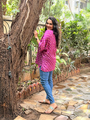 Bandhini Antifit Shirt - Orchid