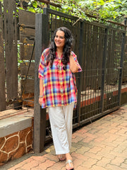 Madras Check Kaftan Shirt