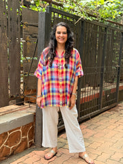 Madras Check Kaftan Shirt