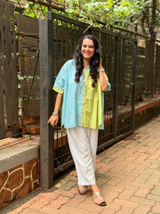 Pastel Jamdani Kaftan Shirt