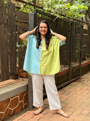 Pastel Jamdani Kaftan Shirt