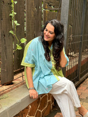 Pastel Jamdani Kaftan Shirt