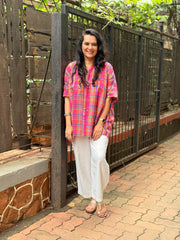 Madras Check Kaftan Shirt