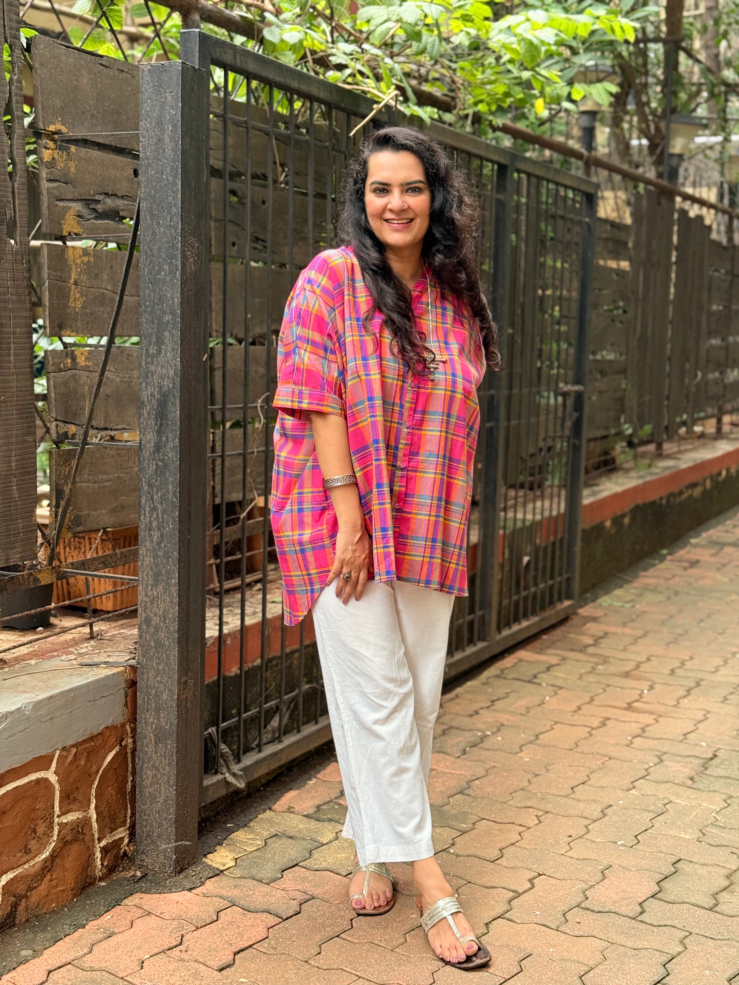 Madras Check Kaftan Shirt