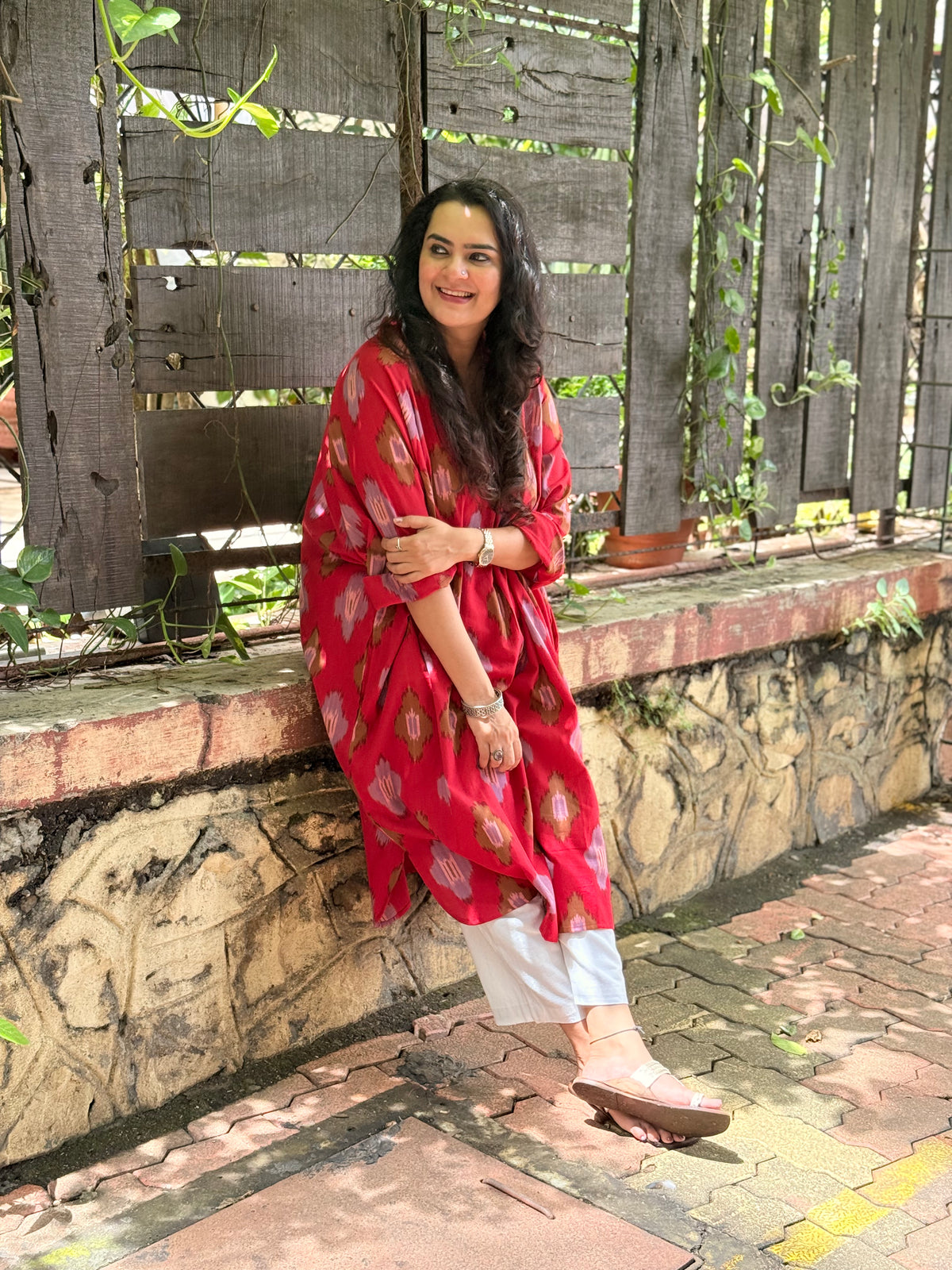 Sindoori Ikat Antifit Kurta