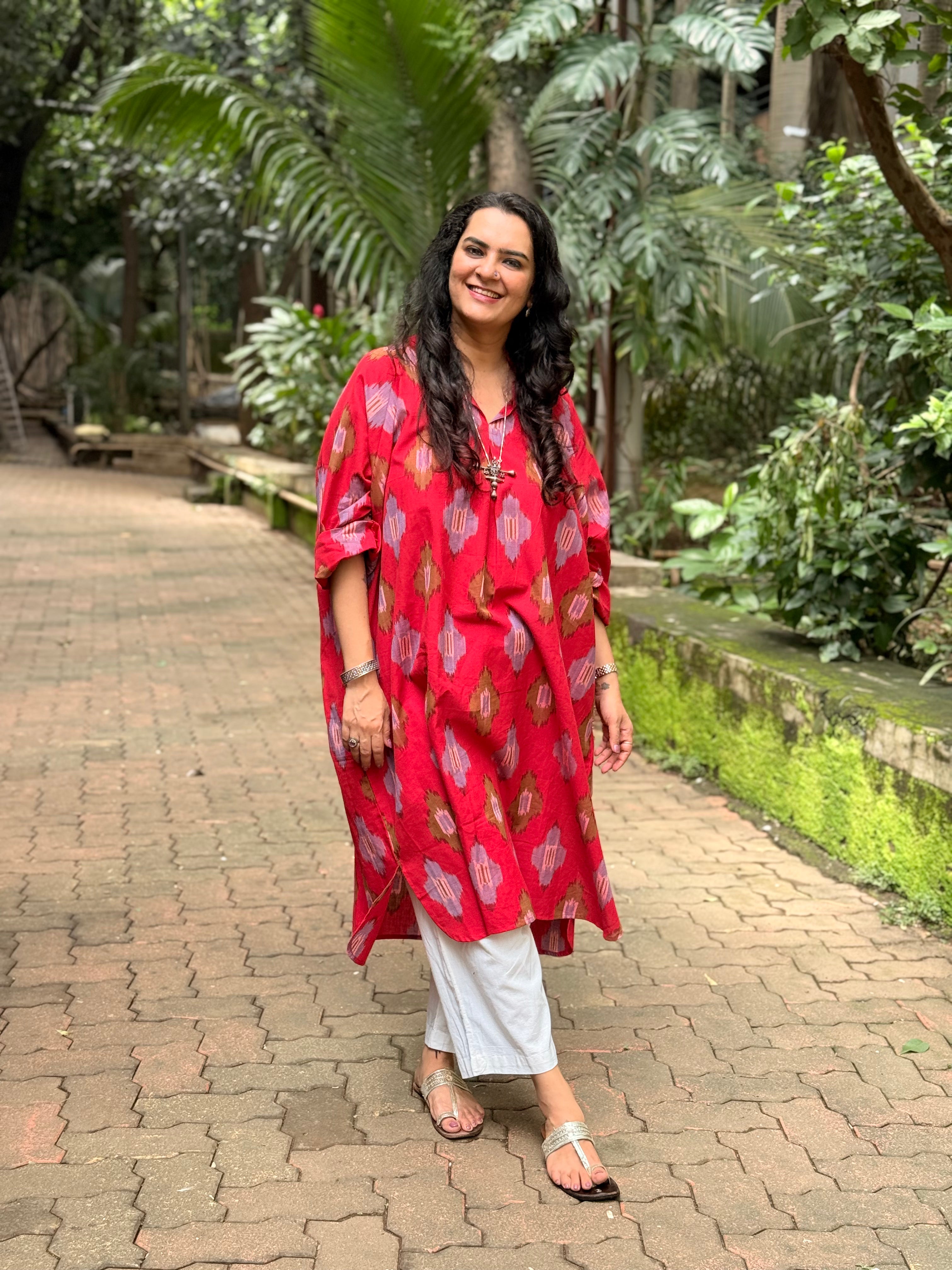 Sindoori Ikat Antifit Kurta