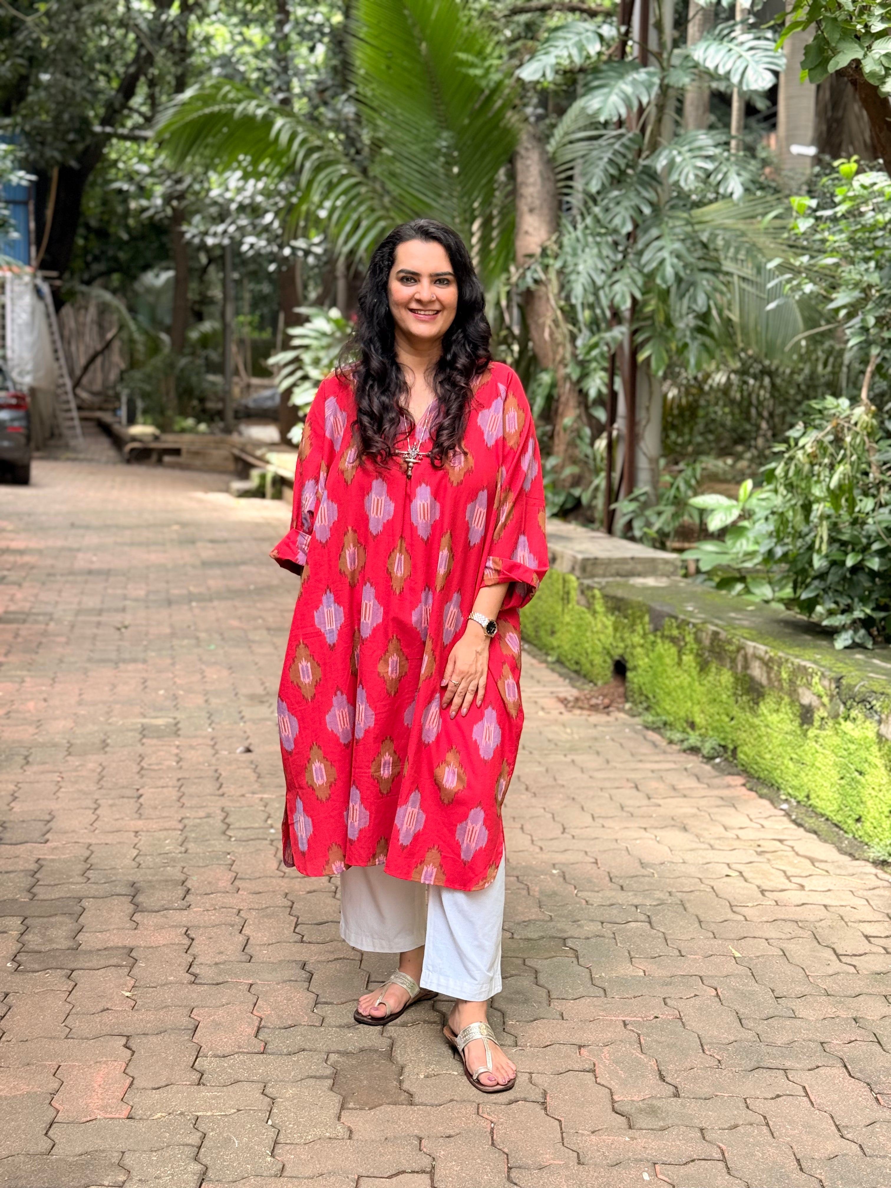 Sindoori Ikat Antifit Kurta