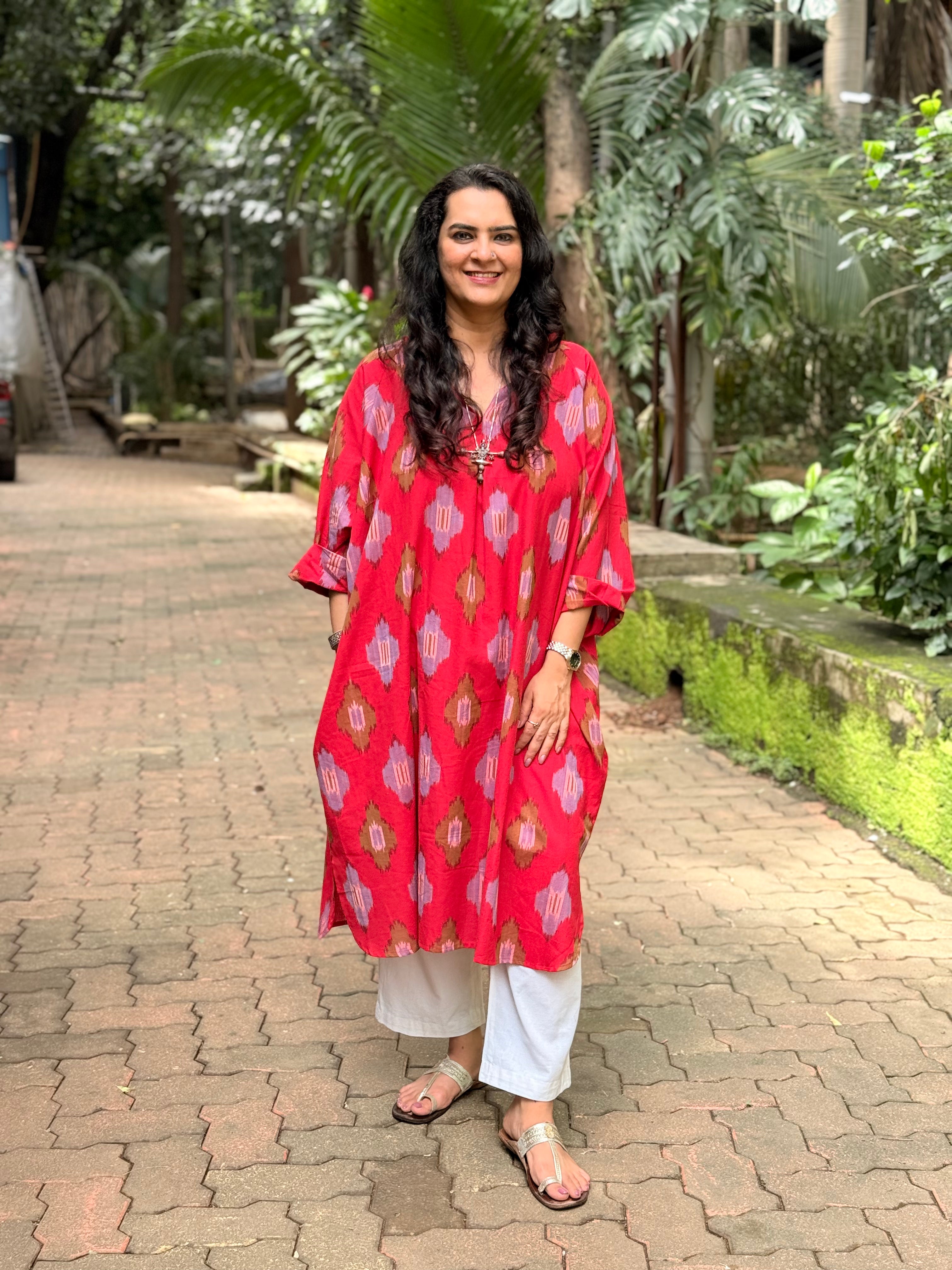 Sindoori Ikat Antifit Kurta