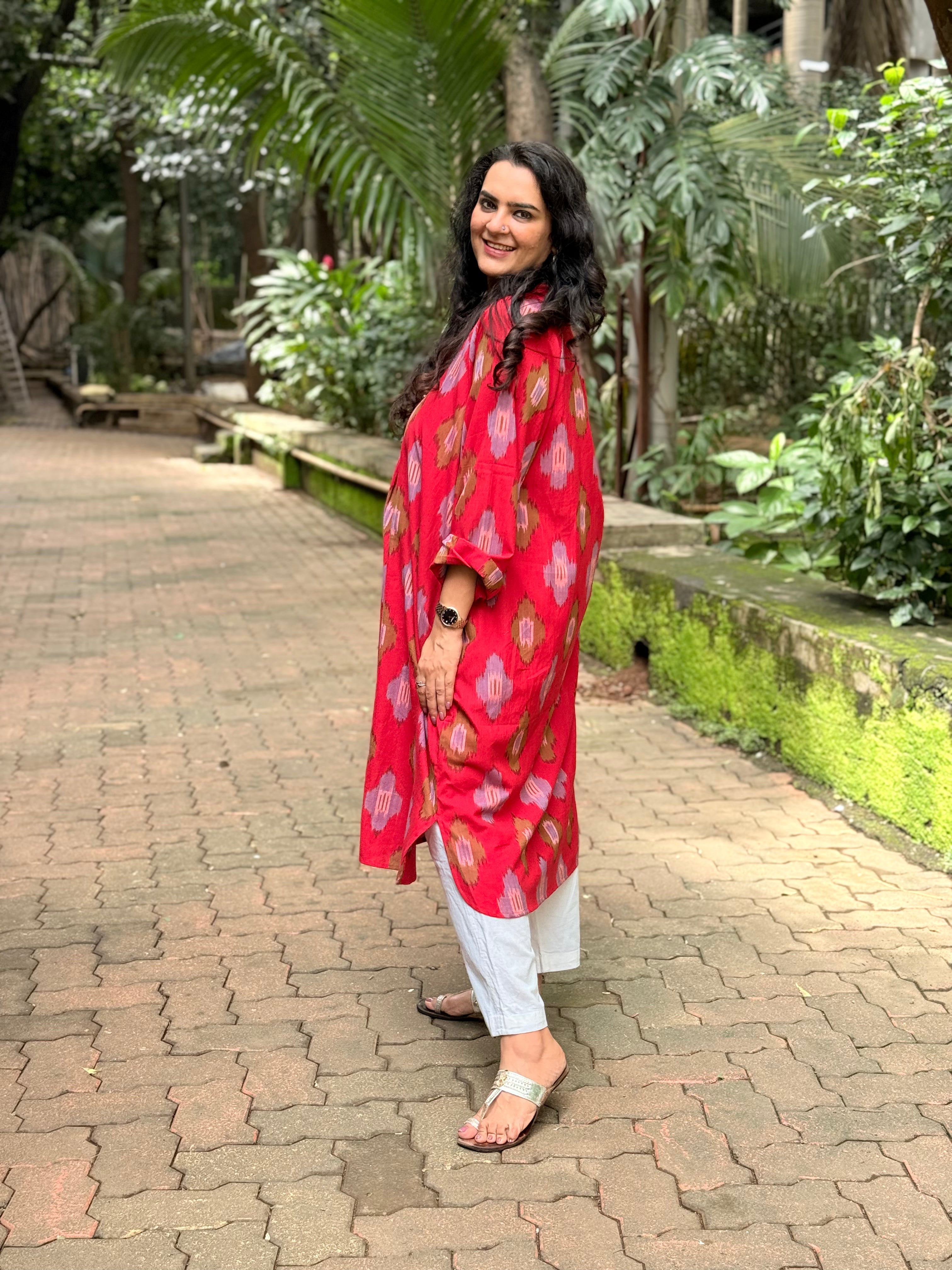 Sindoori Ikat Antifit Kurta