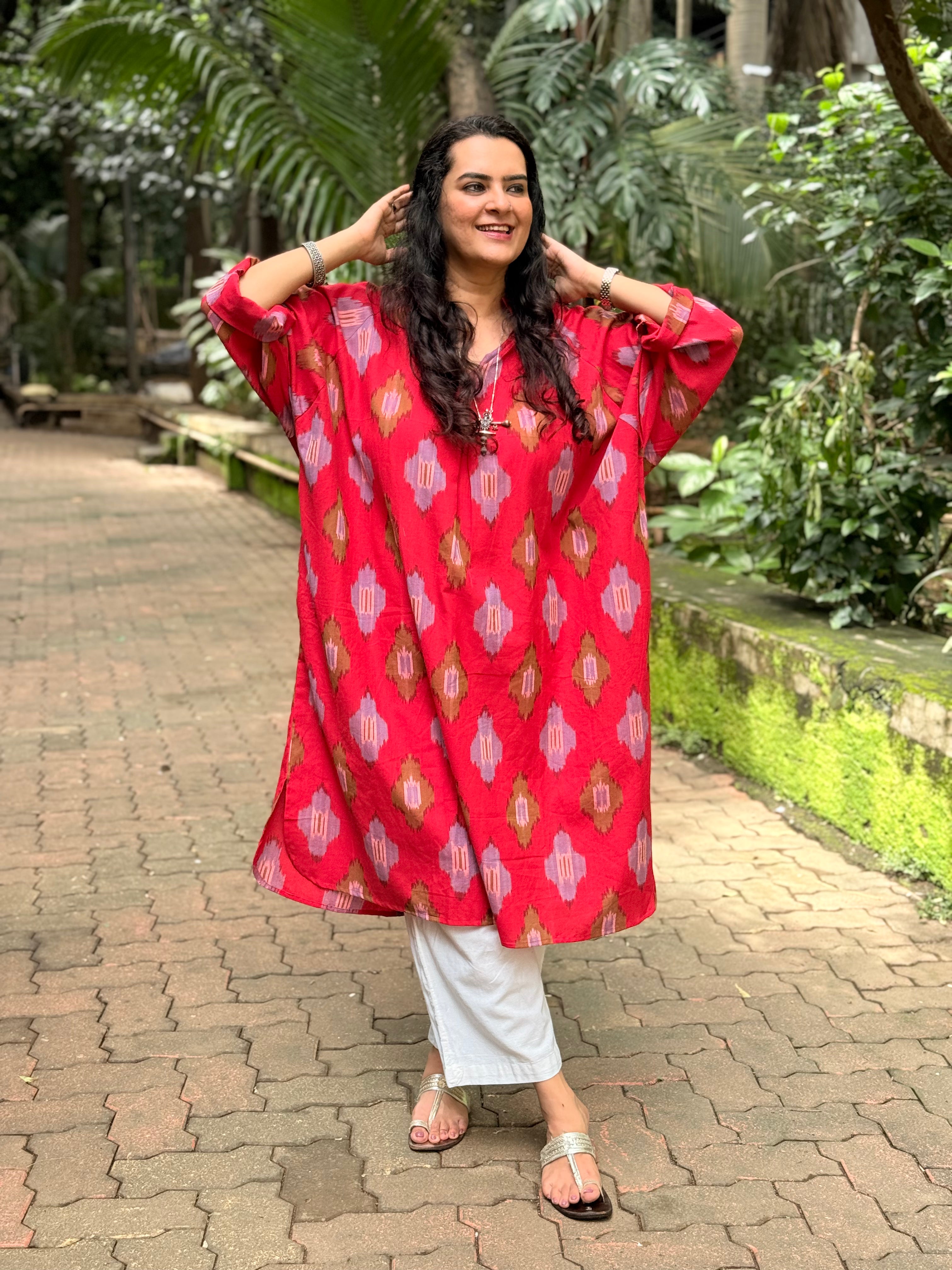 Sindoori Ikat Antifit Kurta