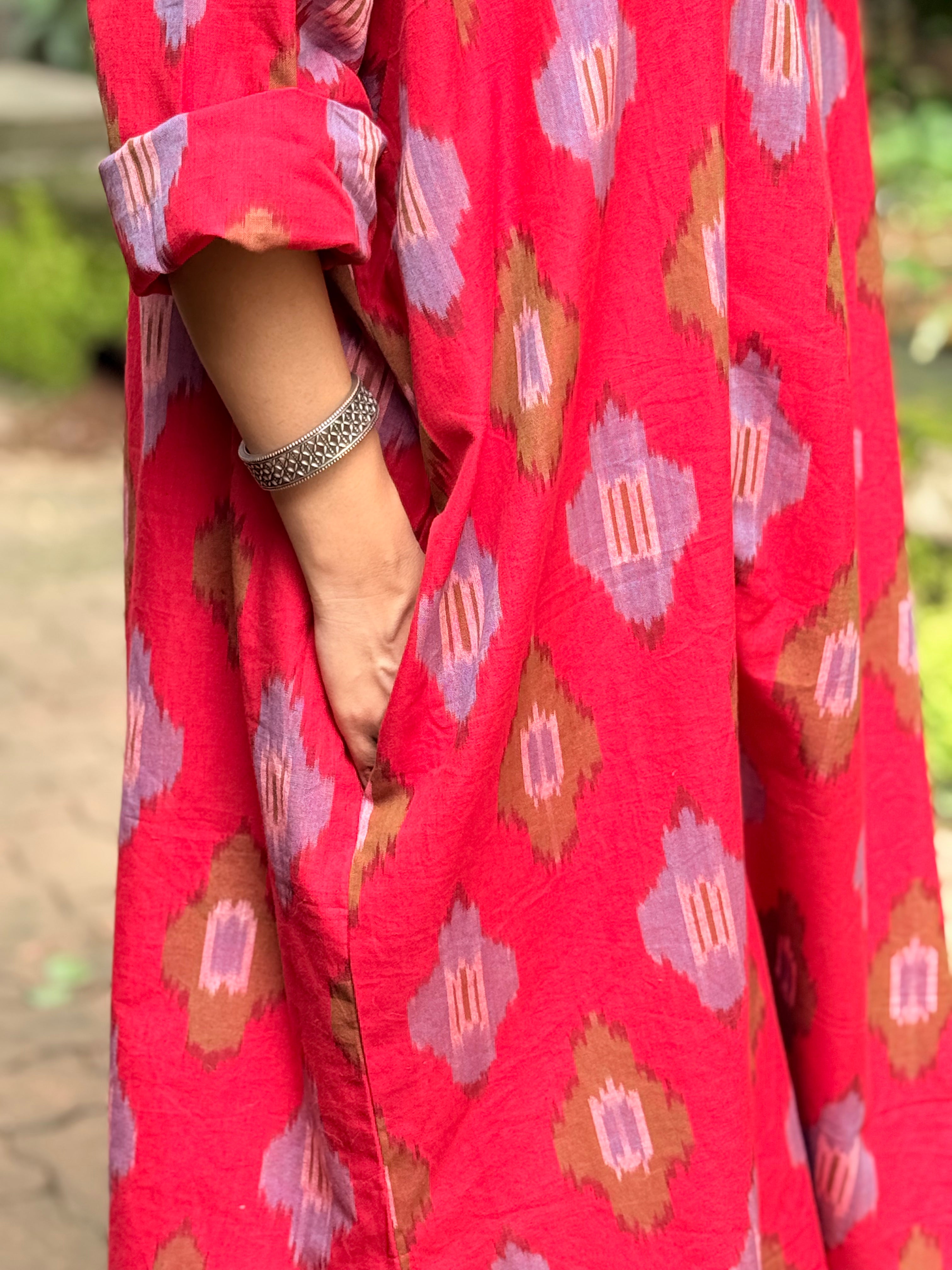 Sindoori Ikat Antifit Kurta