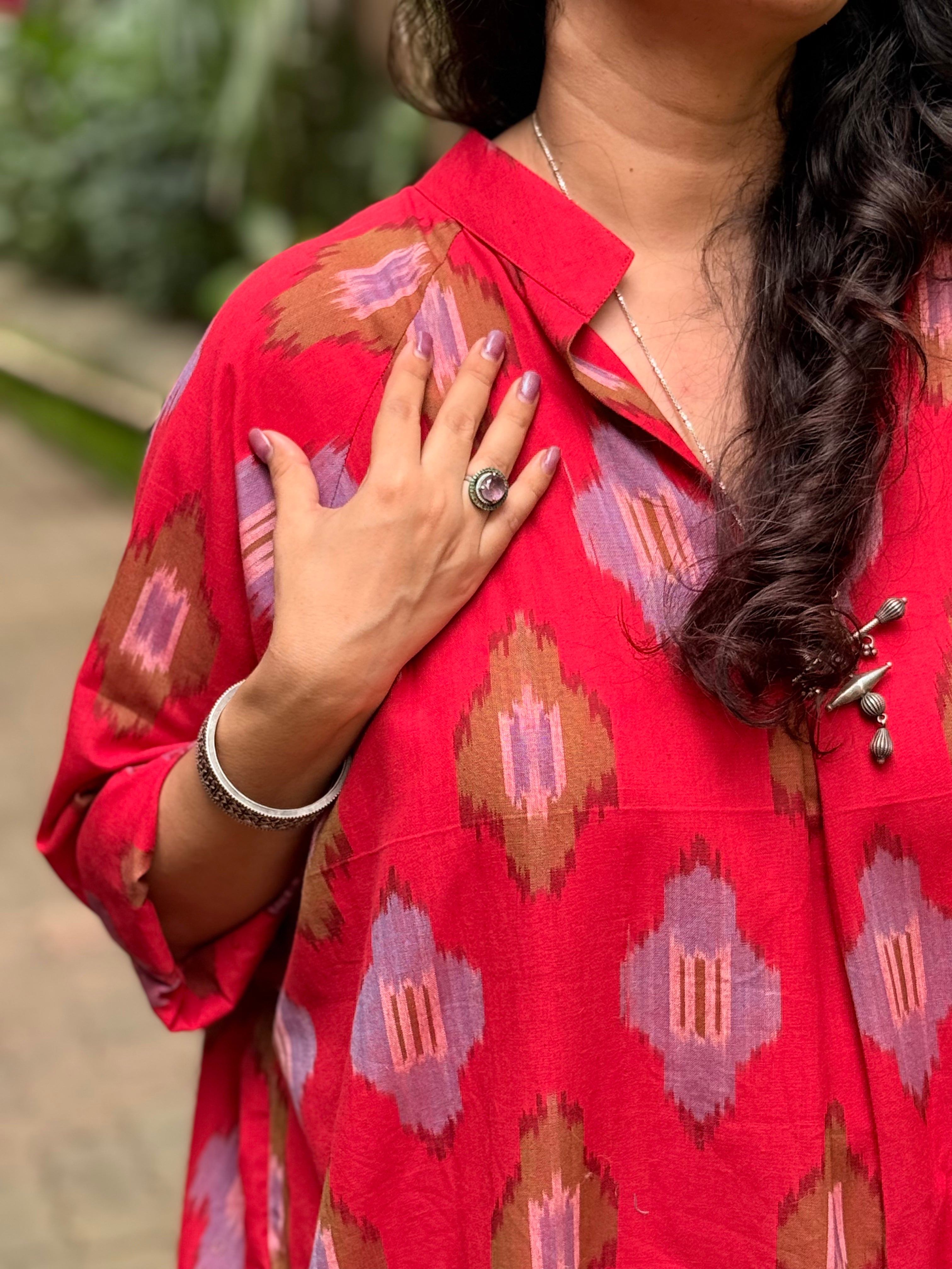 Sindoori Ikat Antifit Kurta