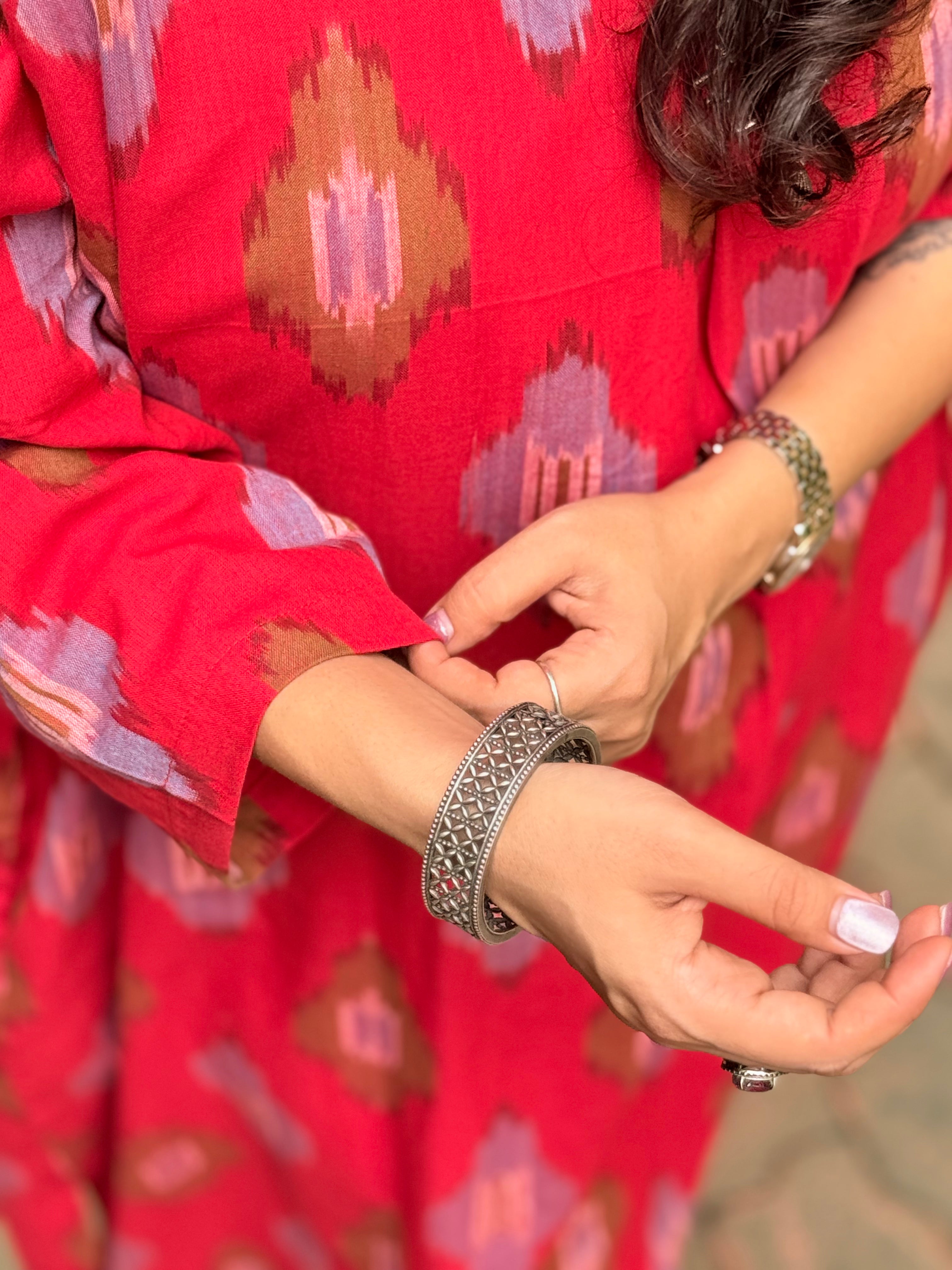 Sindoori Ikat Antifit Kurta