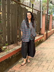 Ajrak Stripe Kaftan Shirt - Indigo