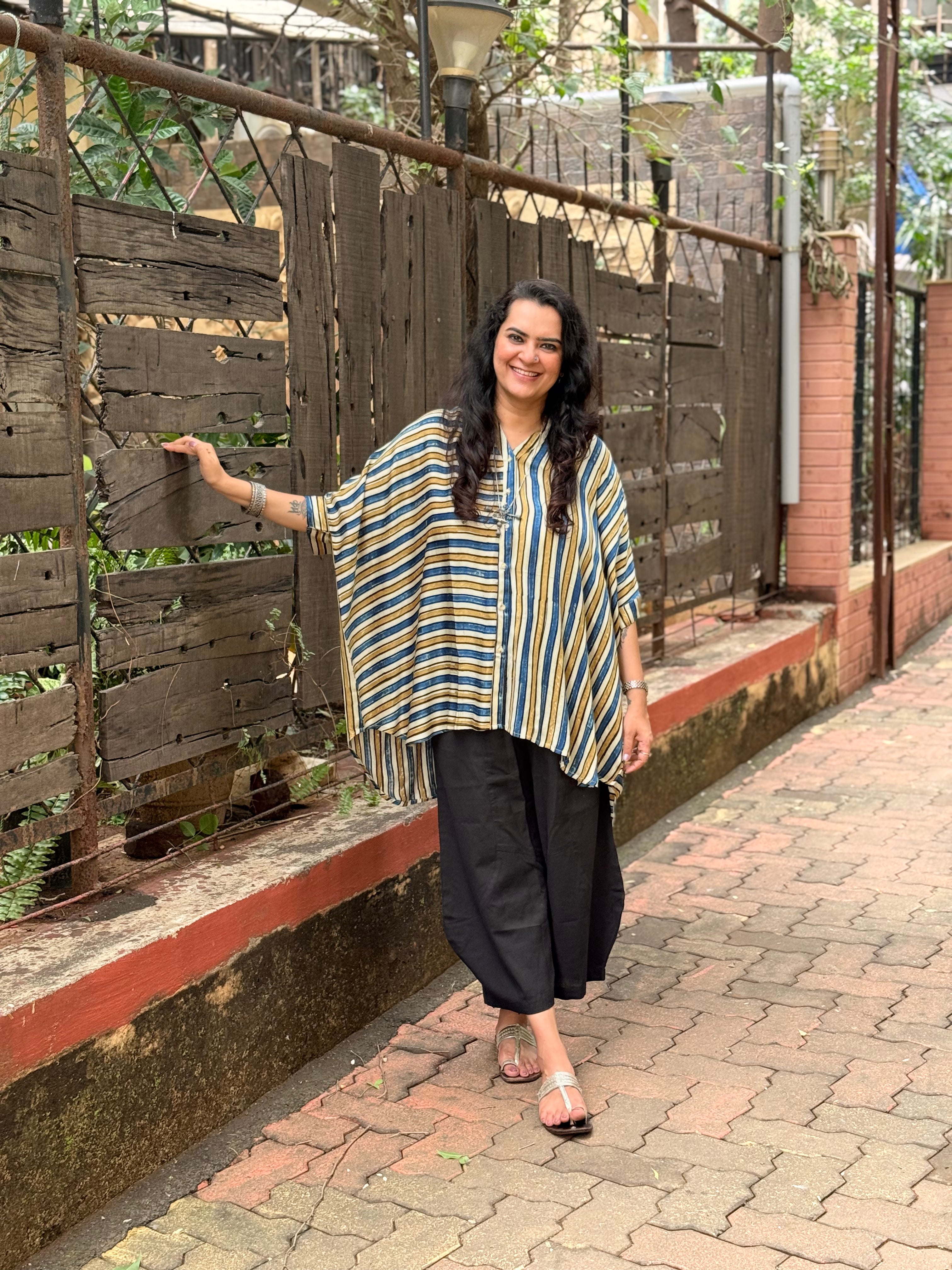 Ajrak Stripe Kaftan Shirt - Off White