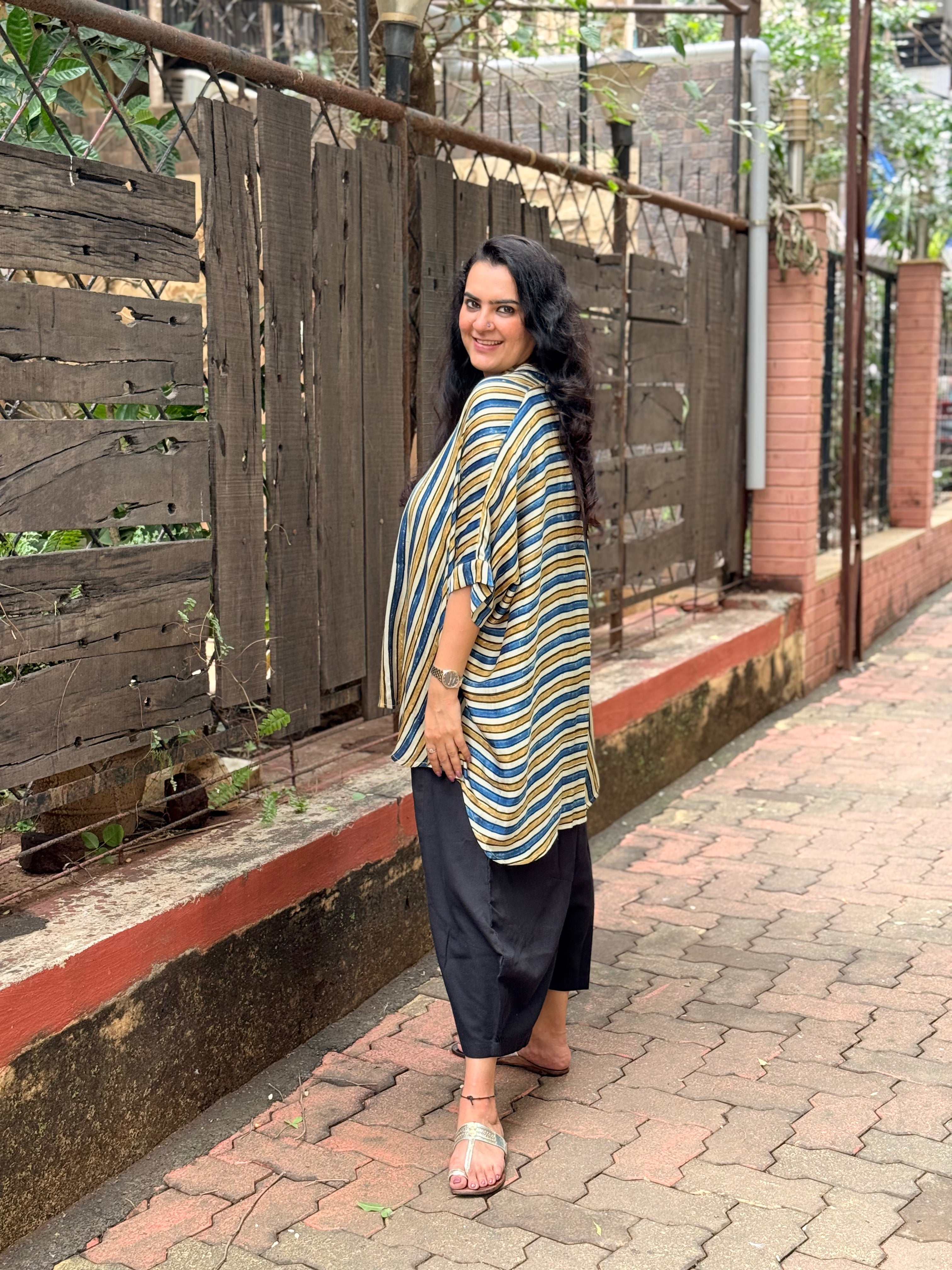 Ajrak Stripe Kaftan Shirt - Off White
