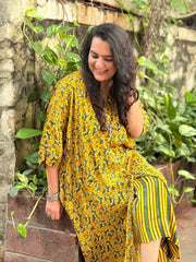 Ajrak Antifit Set - Mustard