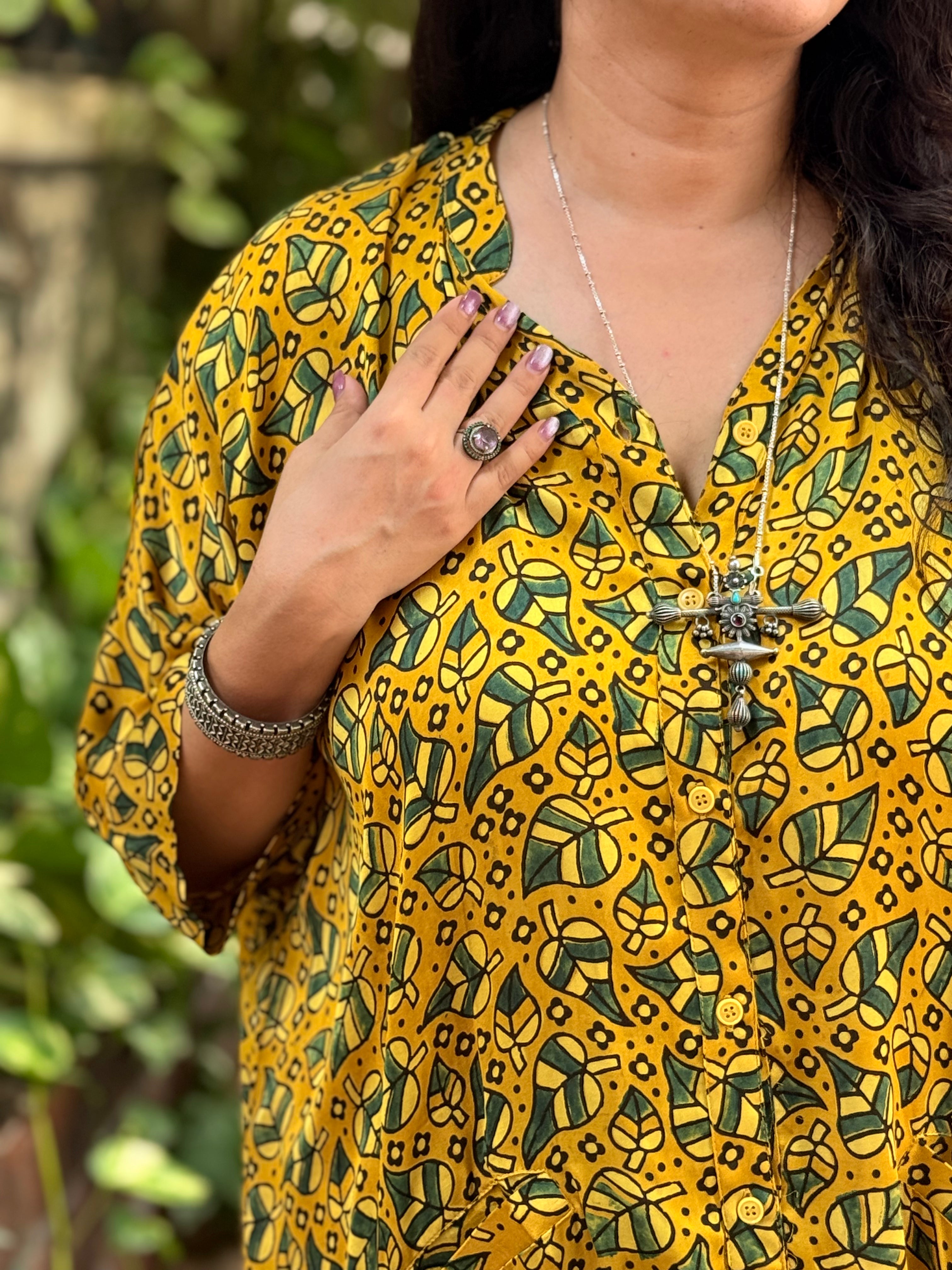 Ajrak Antifit Set - Mustard