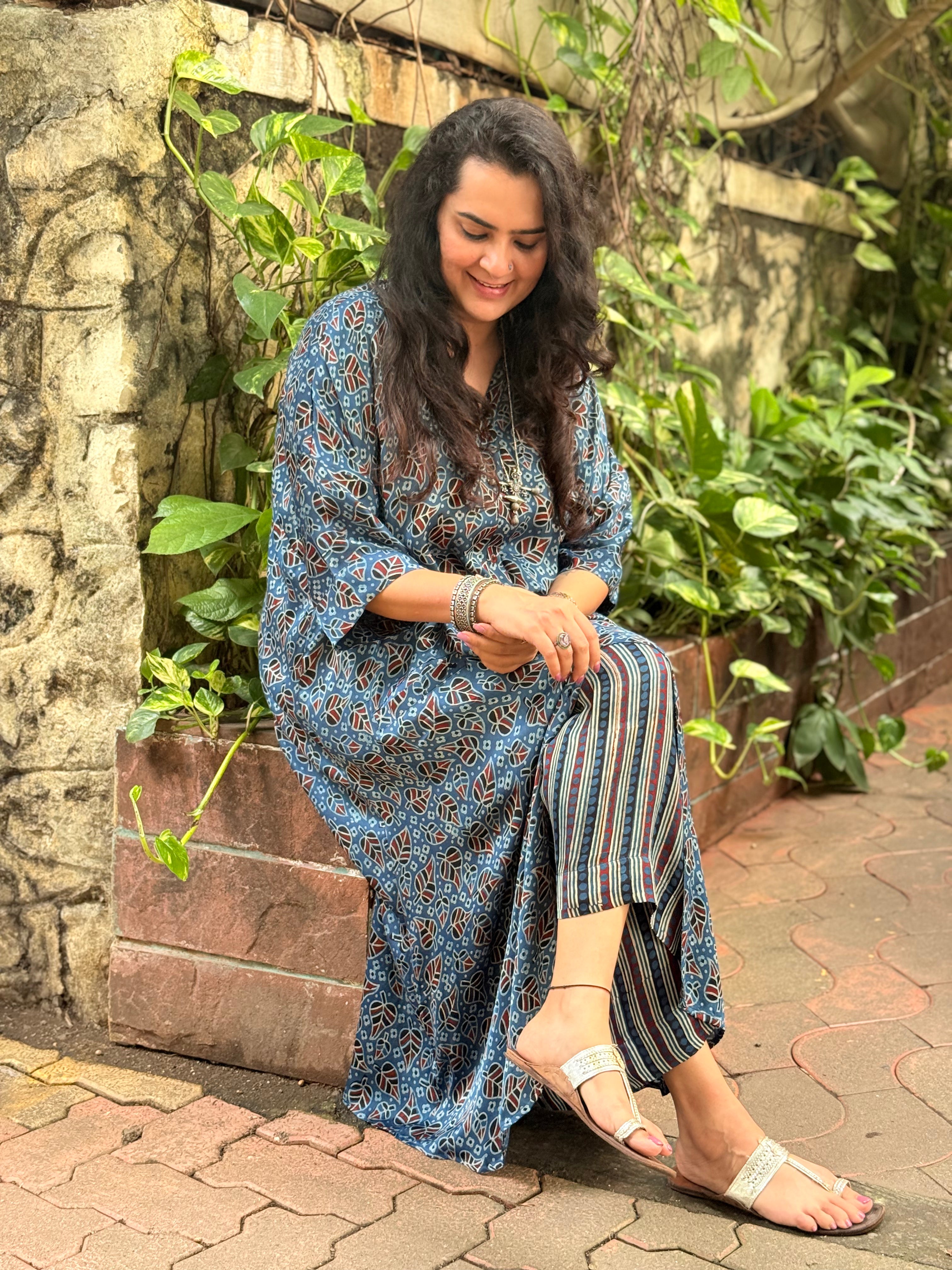 Ajrak Antifit Set - Indigo