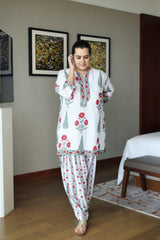 Crimson Bloom Kurta Set
