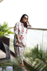 Crimson Bloom Kurta Set