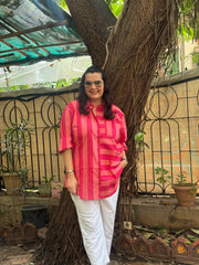 Stripe Oversized Shirt Bubblegum