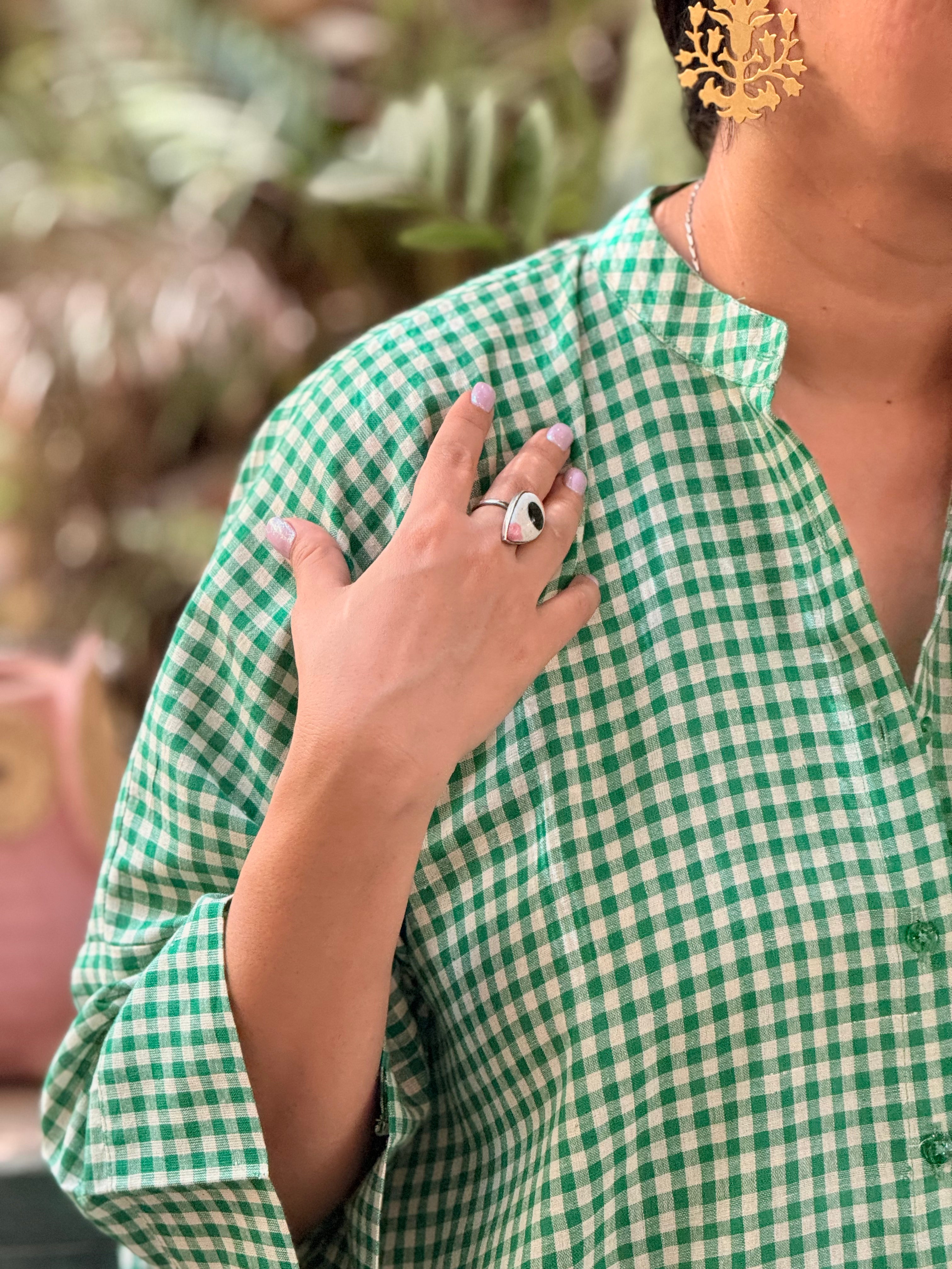 Gingham Garden Antifit Set - Green