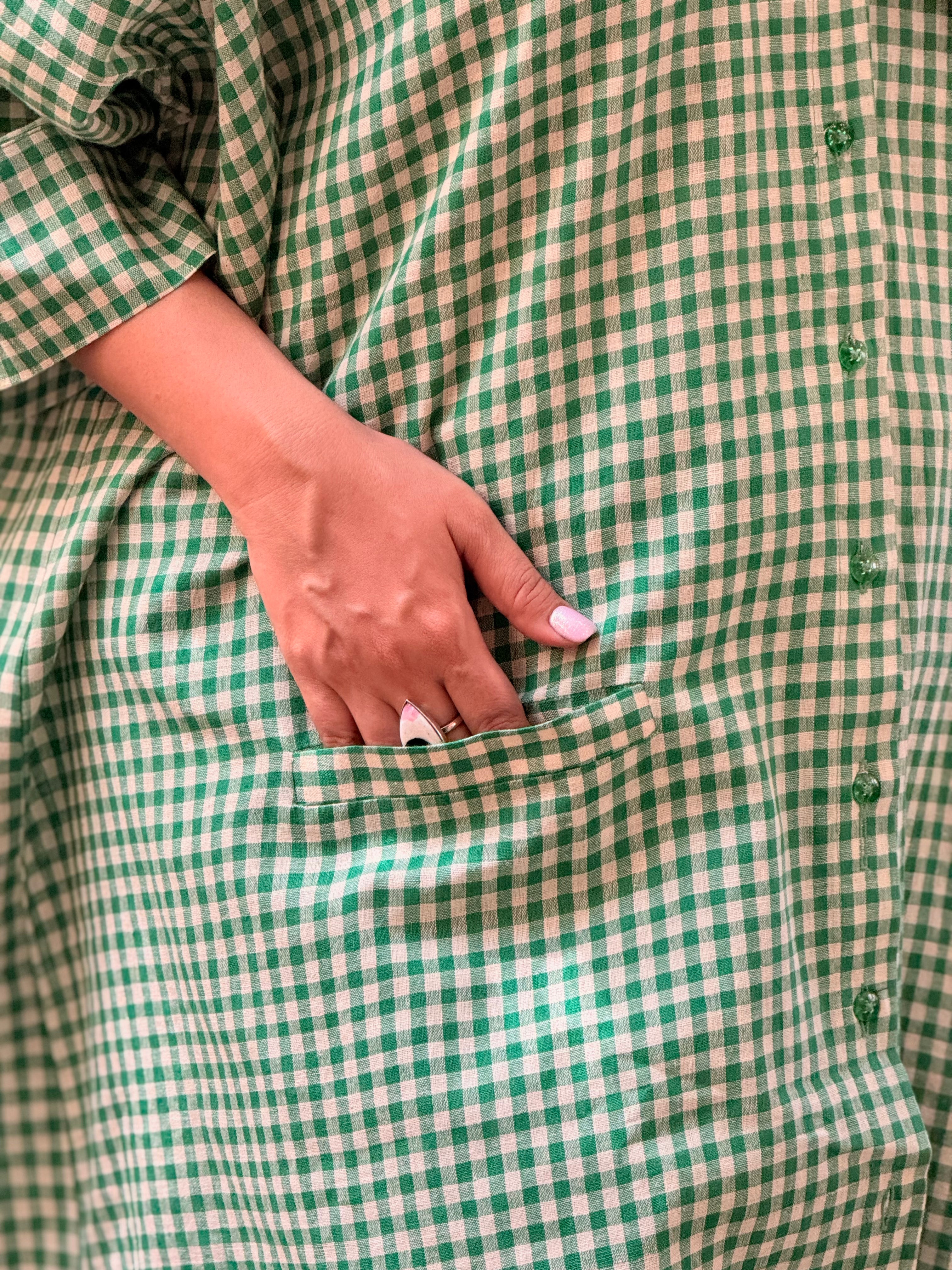 Gingham Garden Antifit Set - Green