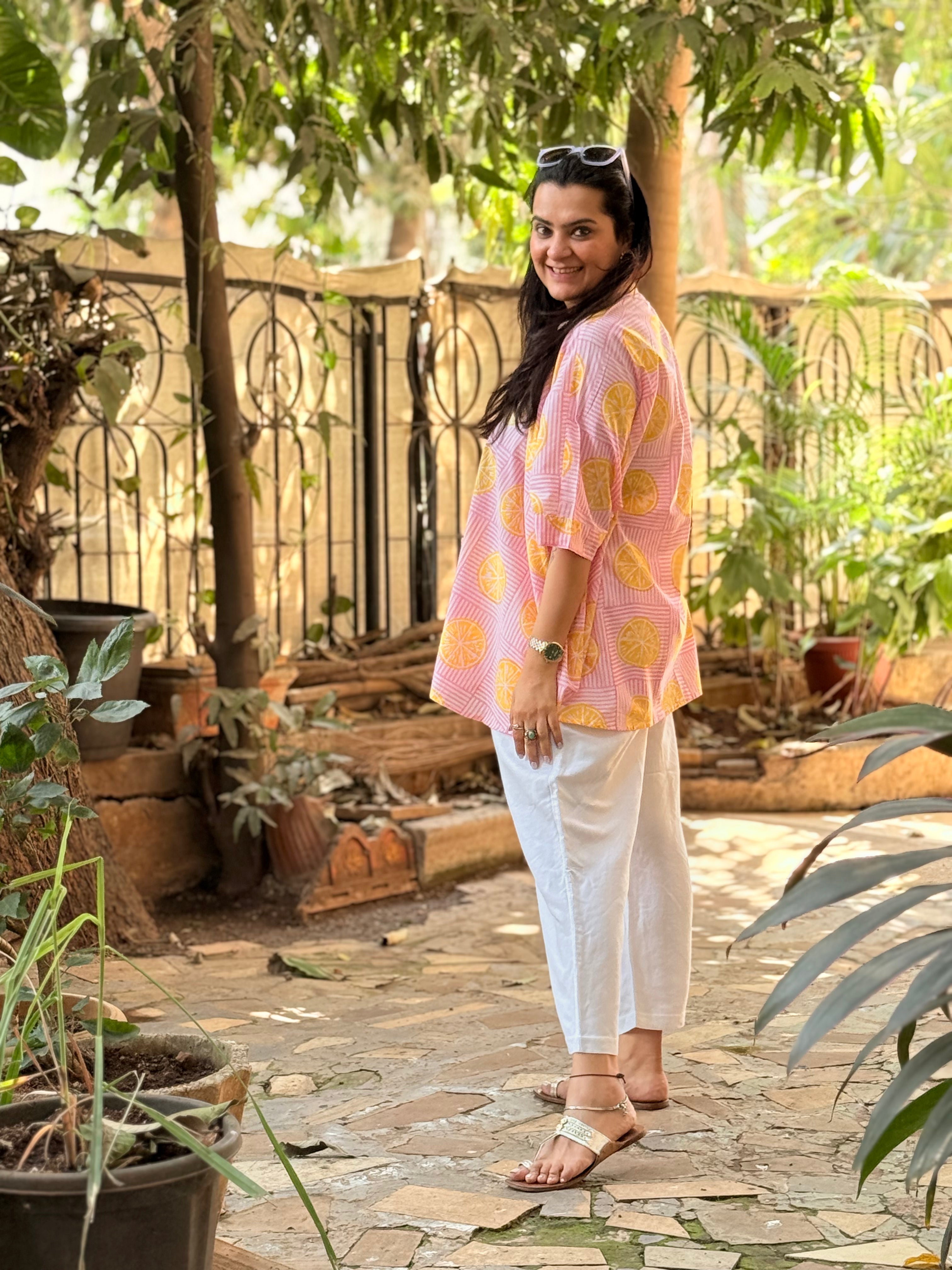 Limonchello Kaftan Shirt - Pink