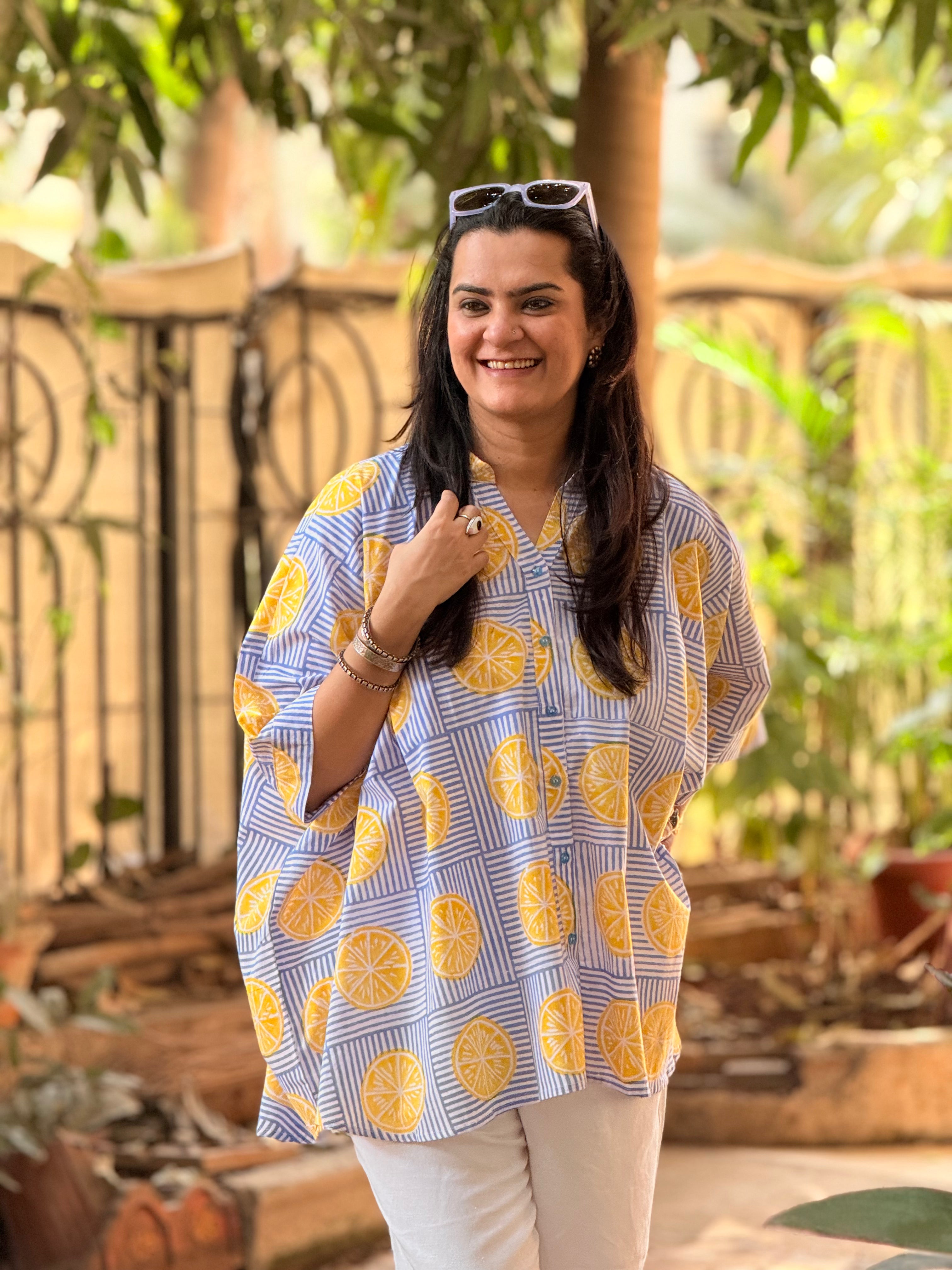 Limonchello Kaftan Shirt - Blue