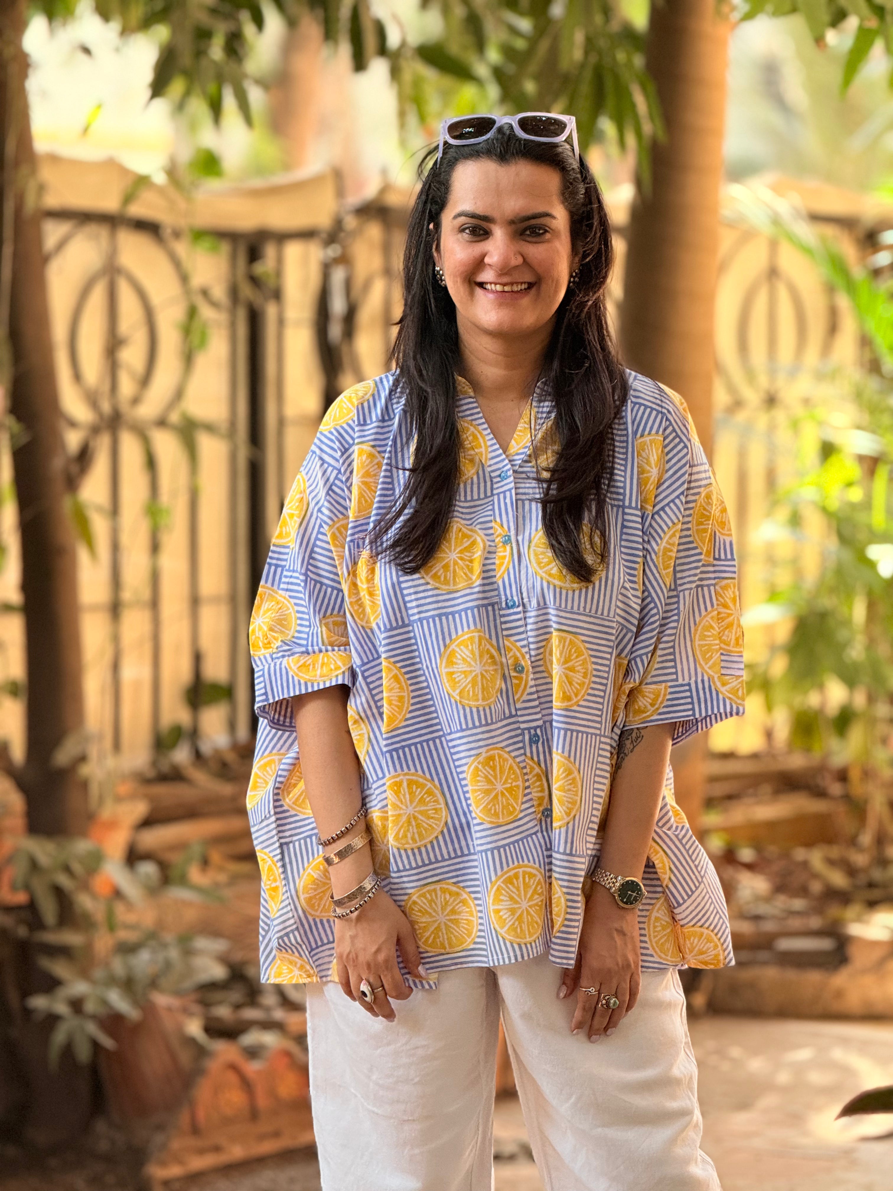 Limonchello Kaftan Shirt - Blue
