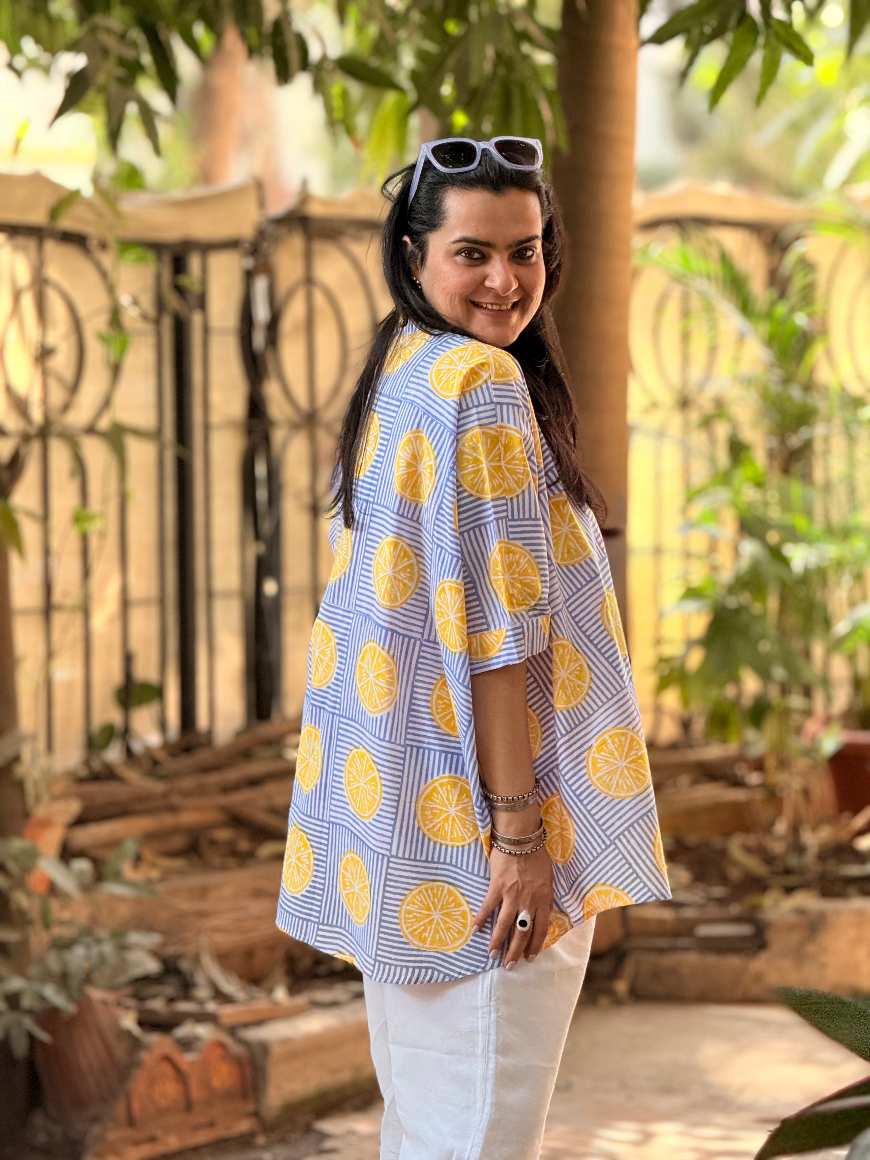 Limonchello Kaftan Shirt - Blue