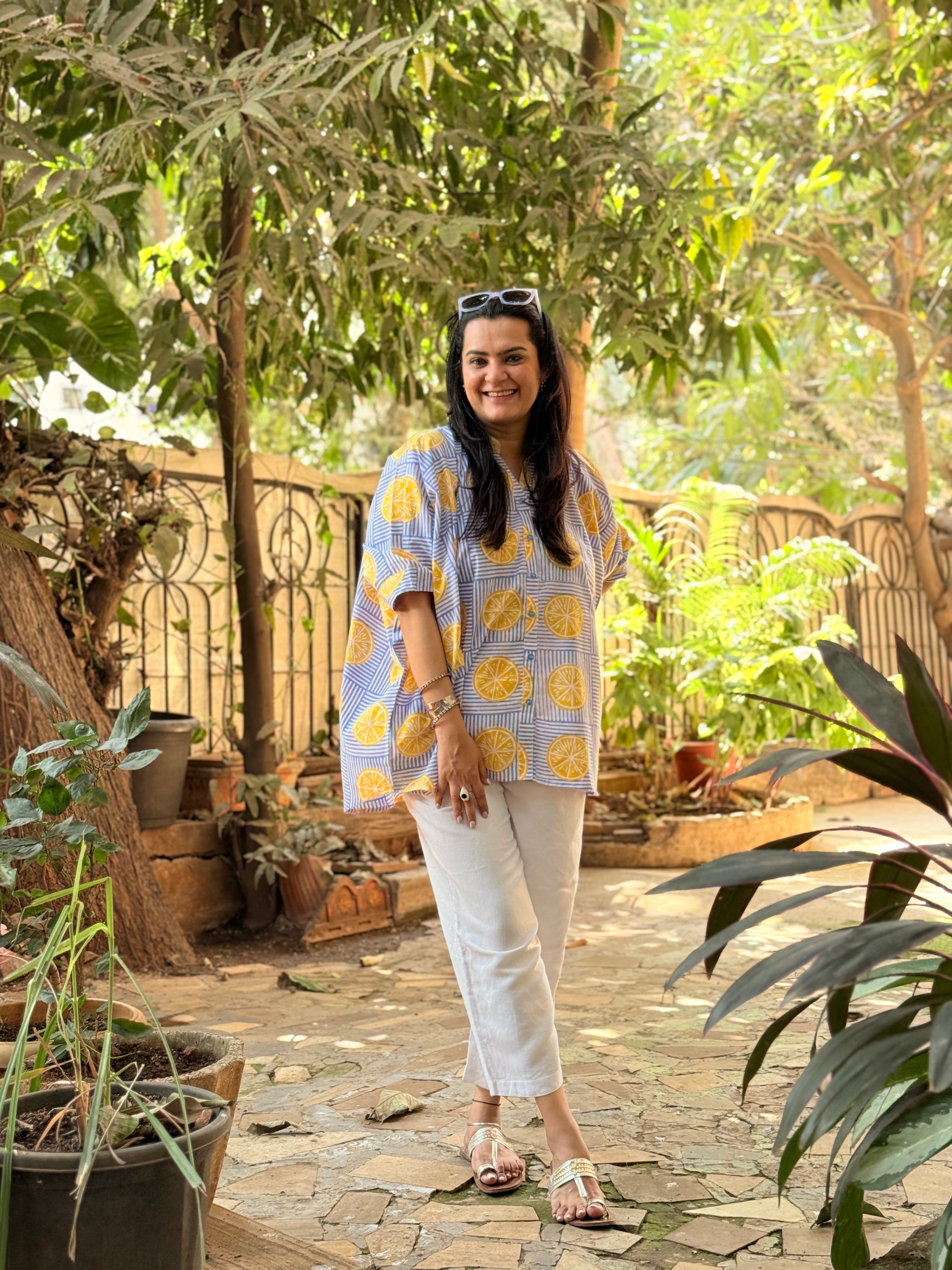 Limonchello Kaftan Shirt - Blue