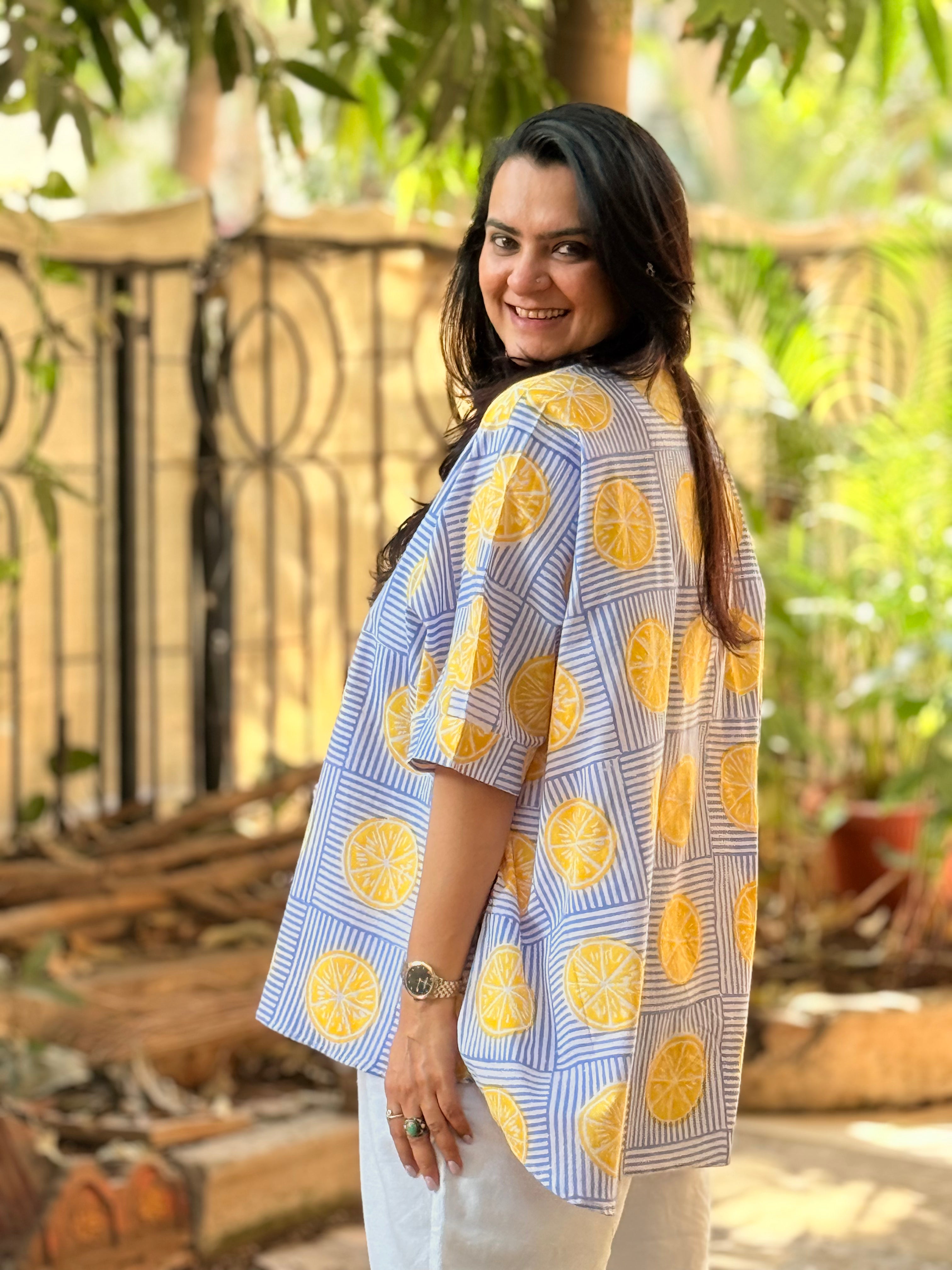 Limonchello Kaftan Shirt - Blue