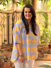 Limonchello Kaftan Shirt - Blue