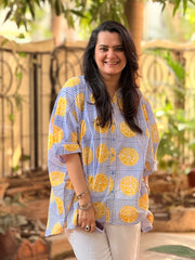 Limonchello Kaftan Shirt - Blue