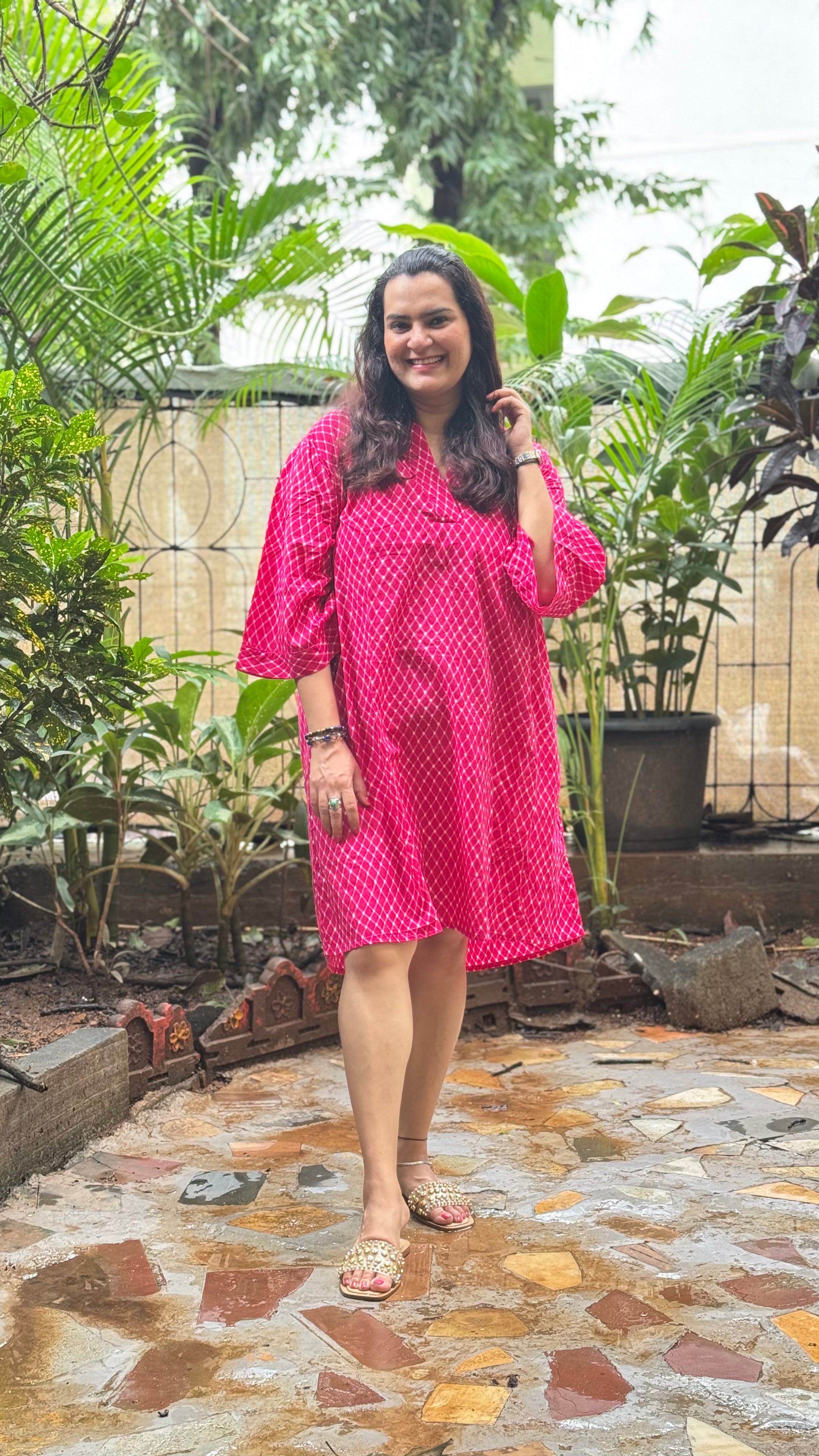 Fuchsia Lehariya Slip Dress
