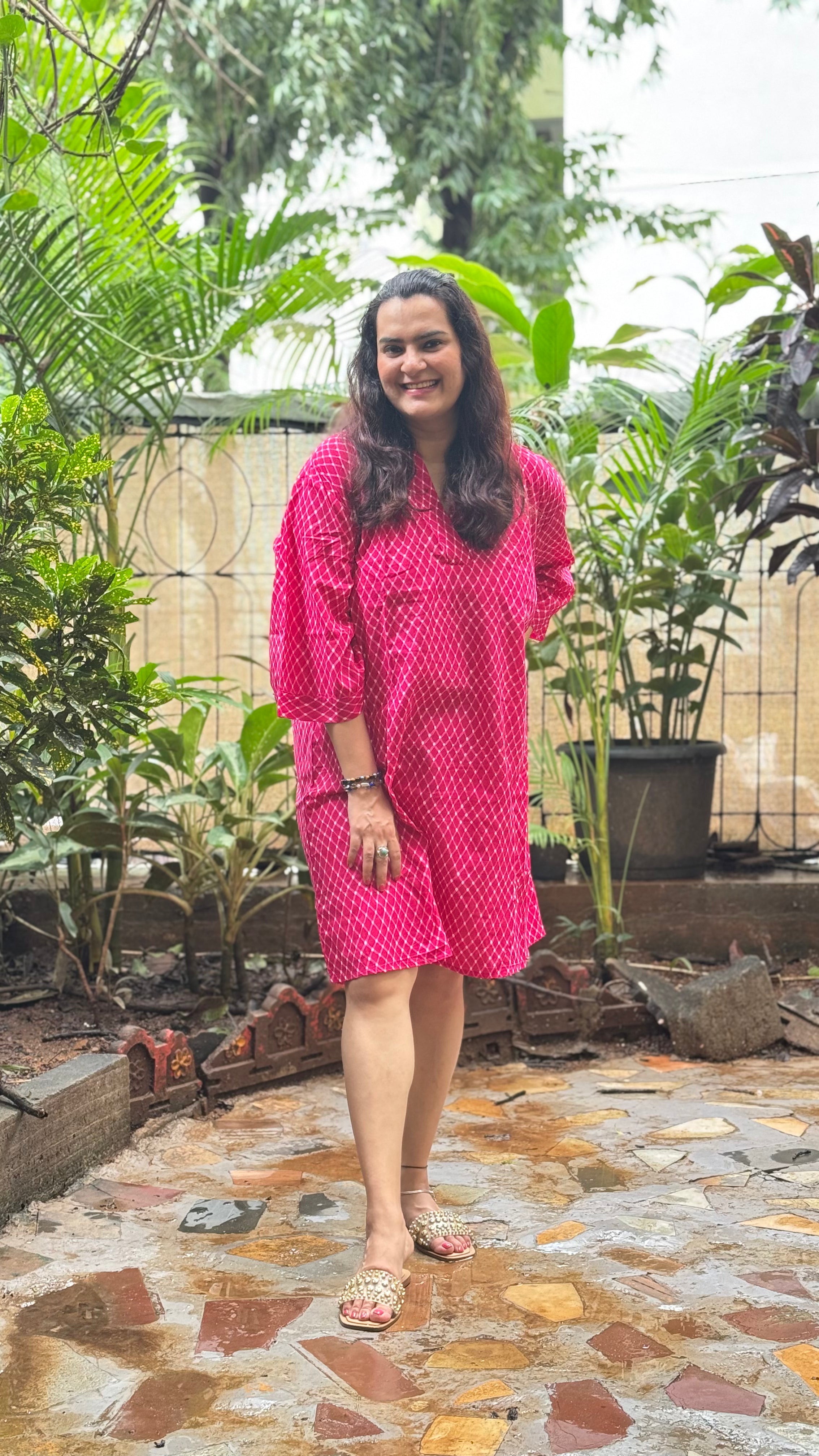 Fuchsia Lehariya Slip Dress