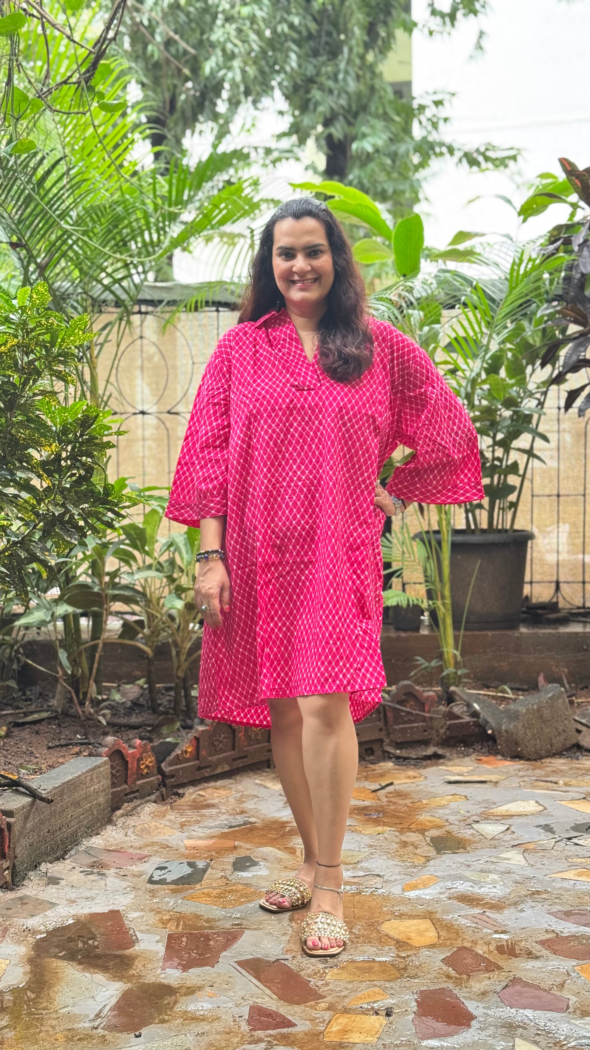 Fuchsia Lehariya Slip Dress