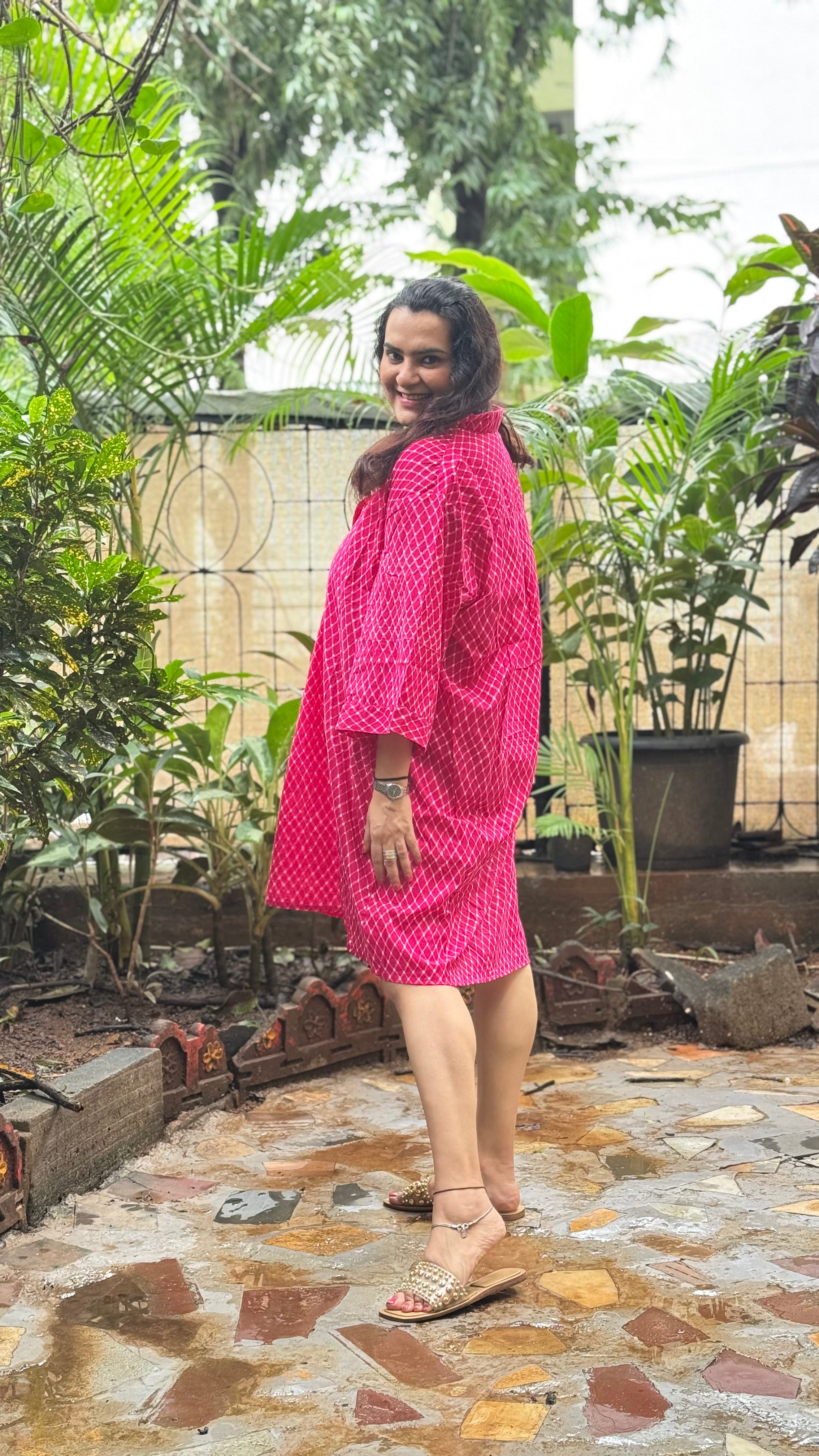 Fuchsia Lehariya Slip Dress