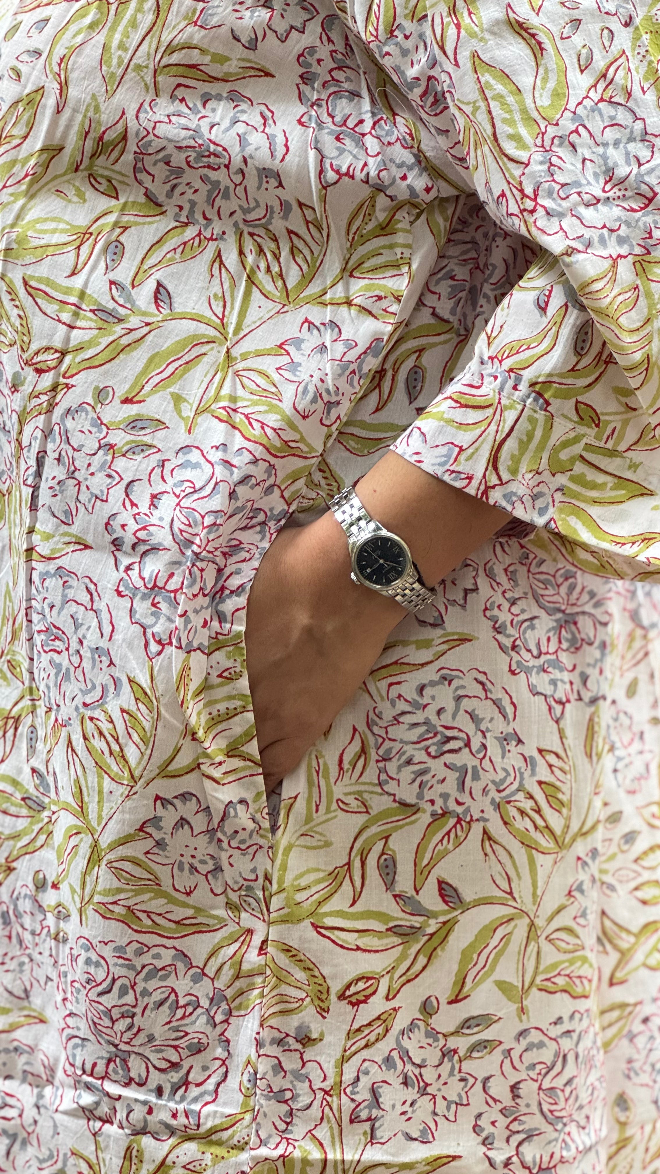 White Lime Floral Slip Dress