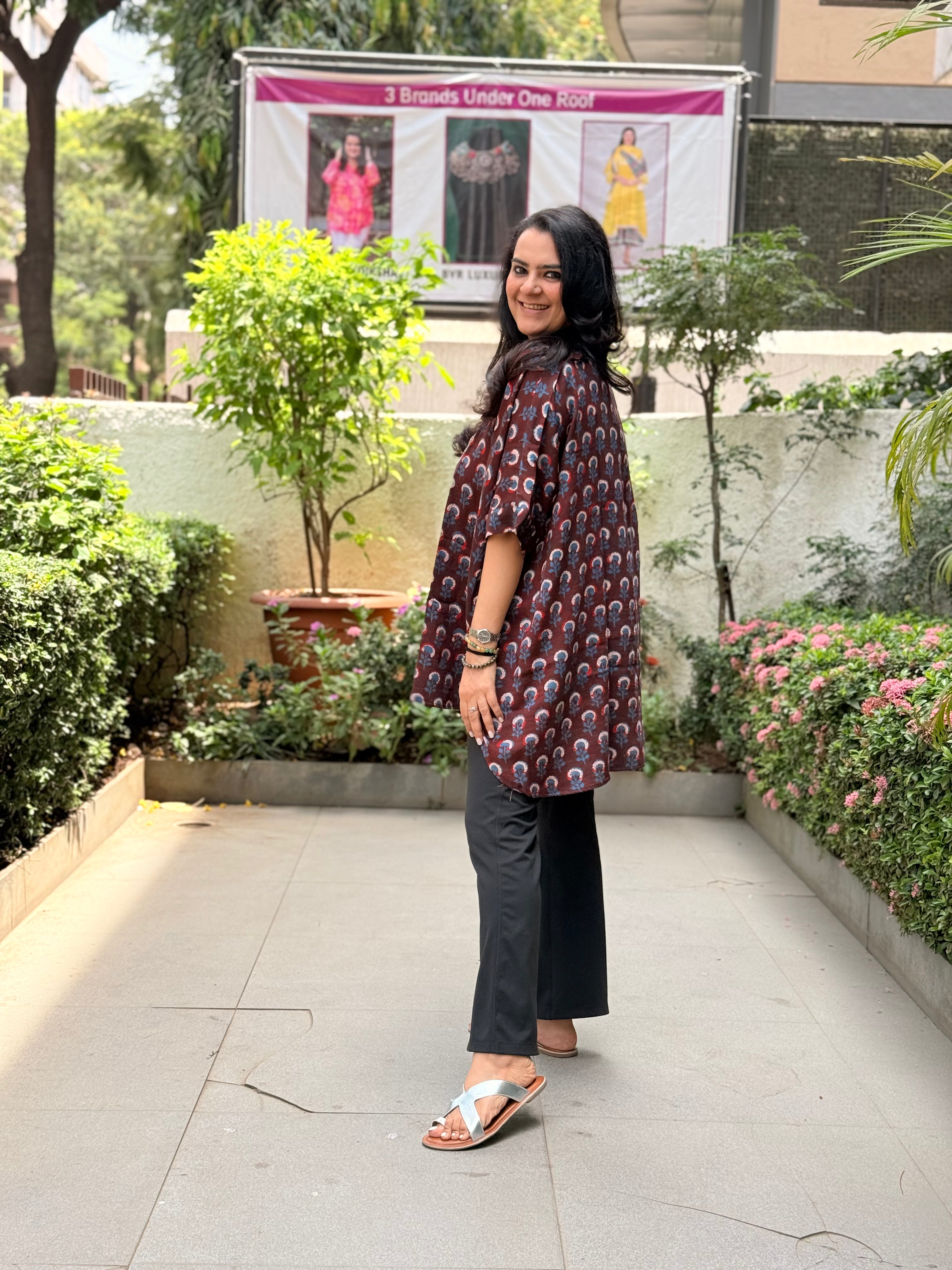 Meher Kaftan Shirt - Wine